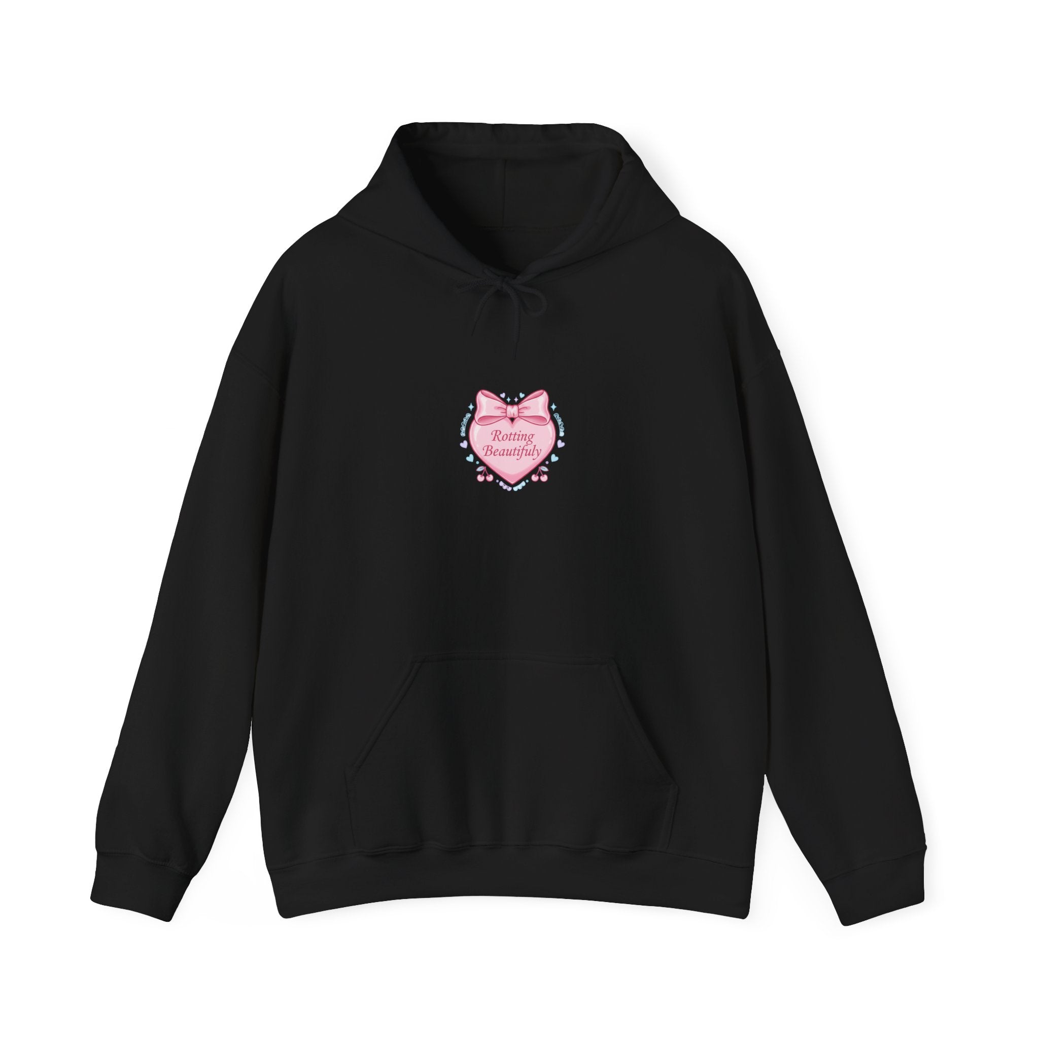 Pastel Coquette Ribbon Heart Hoodie | lace aesthetic, pastel humor