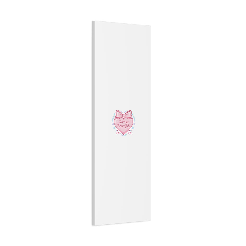 Rotting Beautifully Canvas | Coquette ribbon art, pastel humor