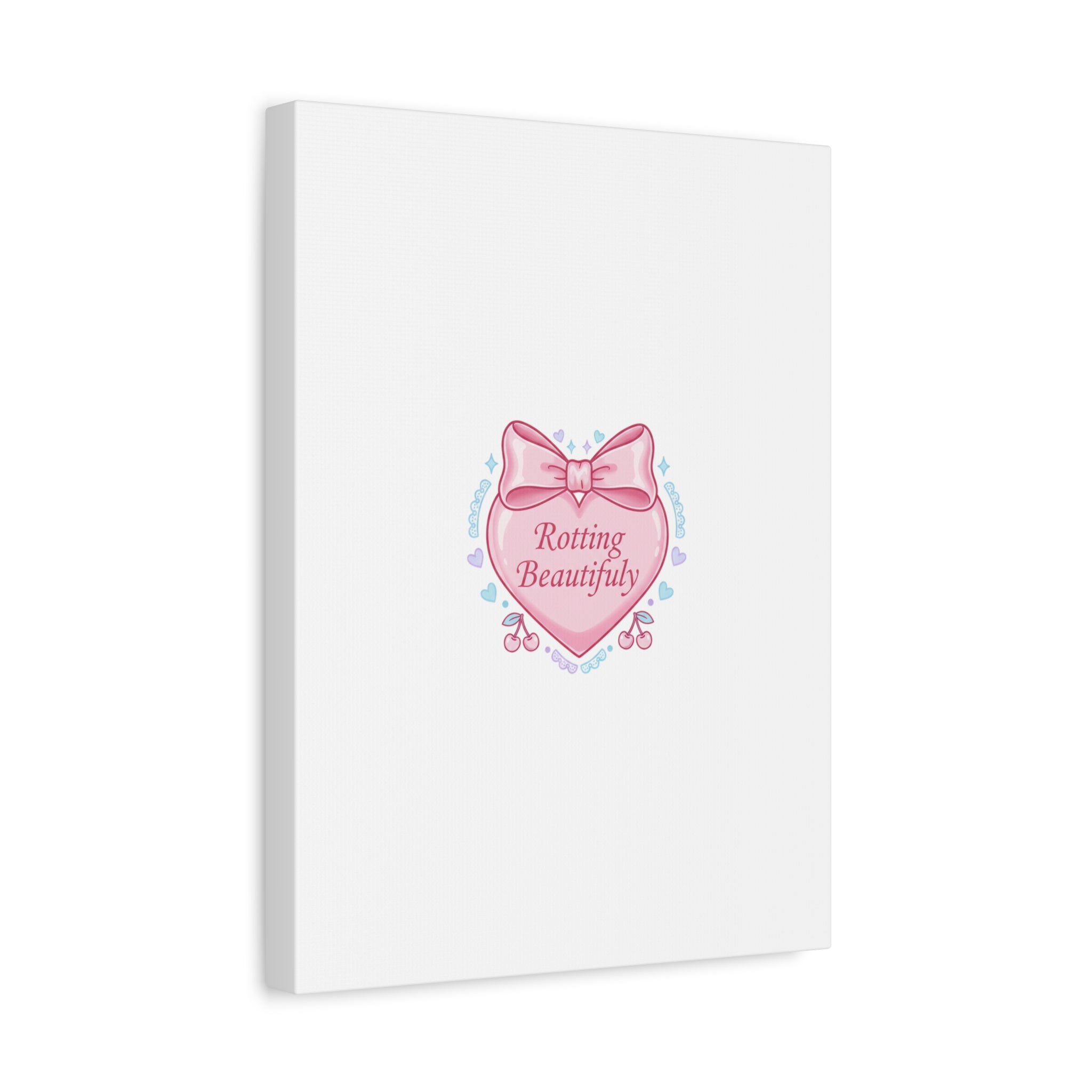 Rotting Beautifully Canvas | Coquette ribbon art, pastel humor