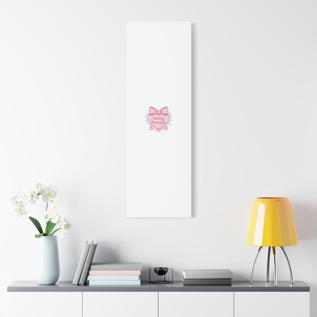 Rotting Beautifully Canvas | Coquette ribbon art, pastel humor