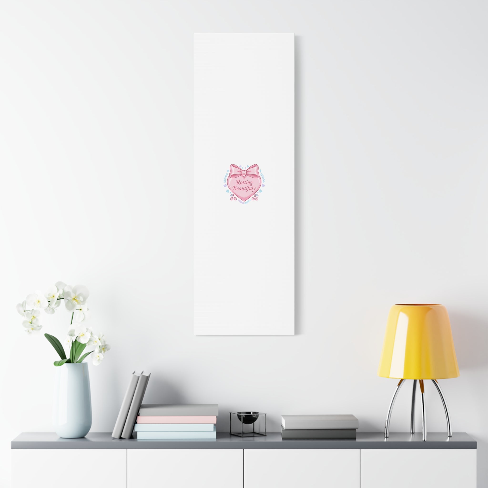 Rotting Beautifully Canvas | Coquette ribbon art, pastel humor