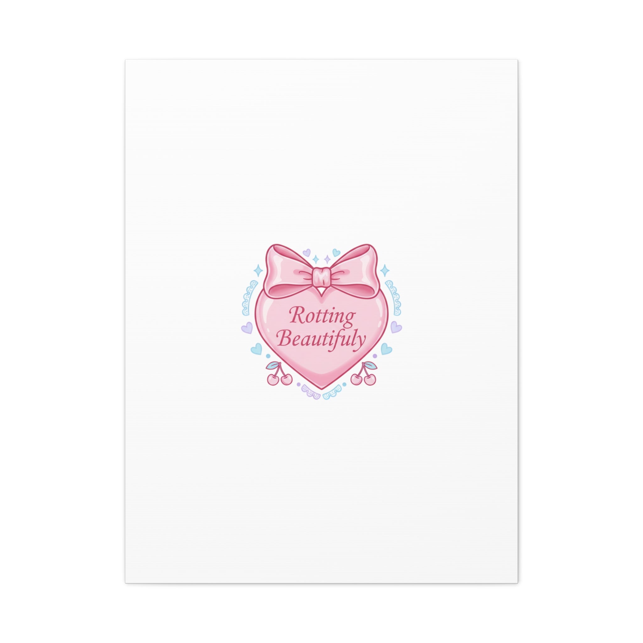 Rotting Beautifully Canvas | Coquette ribbon art, pastel humor