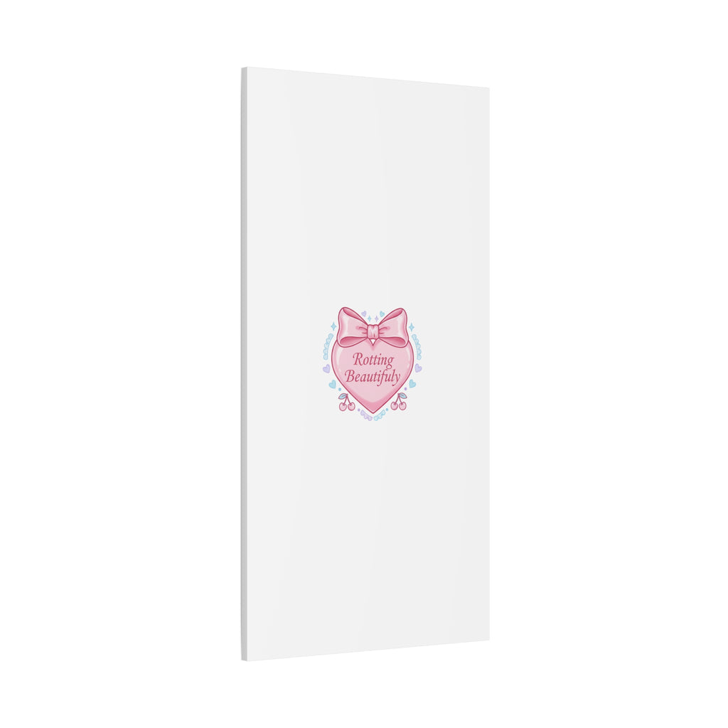 Rotting Beautifully Canvas | Coquette ribbon art, pastel humor