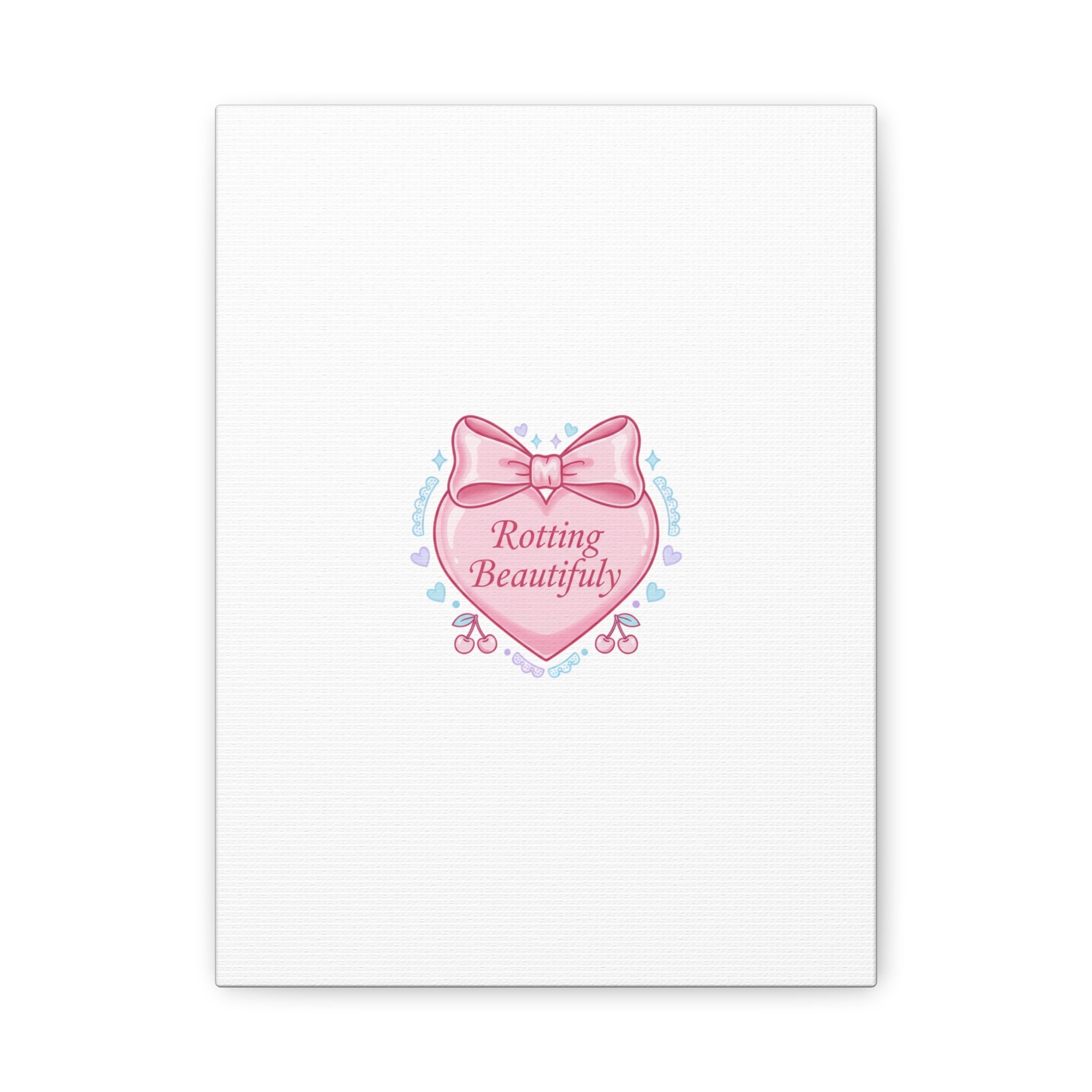 Rotting Beautifully Canvas | Coquette ribbon art, pastel humor