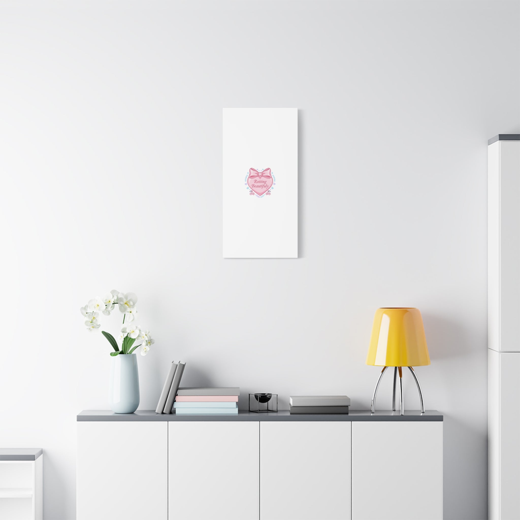 Rotting Beautifully Canvas | Coquette ribbon art, pastel humor