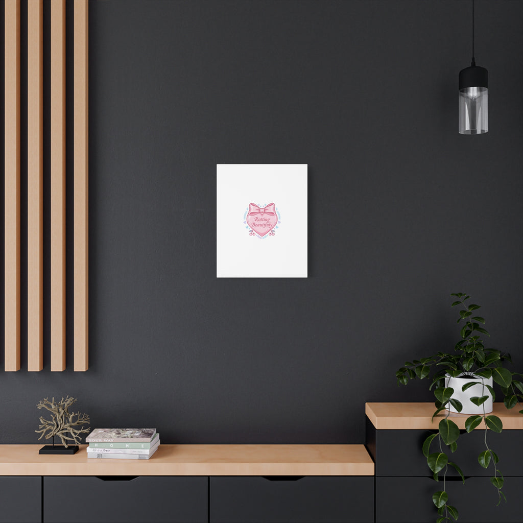 Rotting Beautifully Canvas | Coquette ribbon art, pastel humor