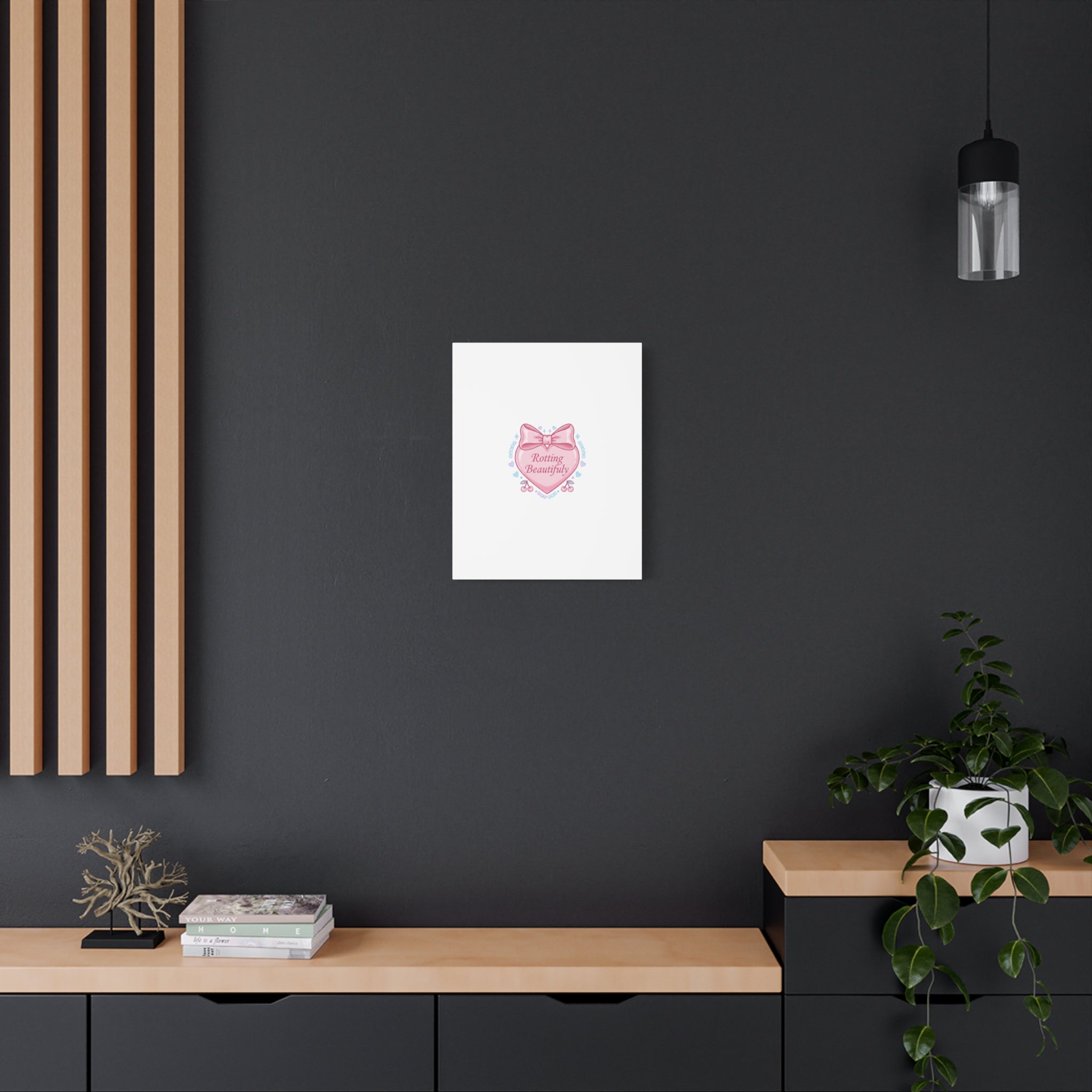 Rotting Beautifully Canvas | Coquette ribbon art, pastel humor