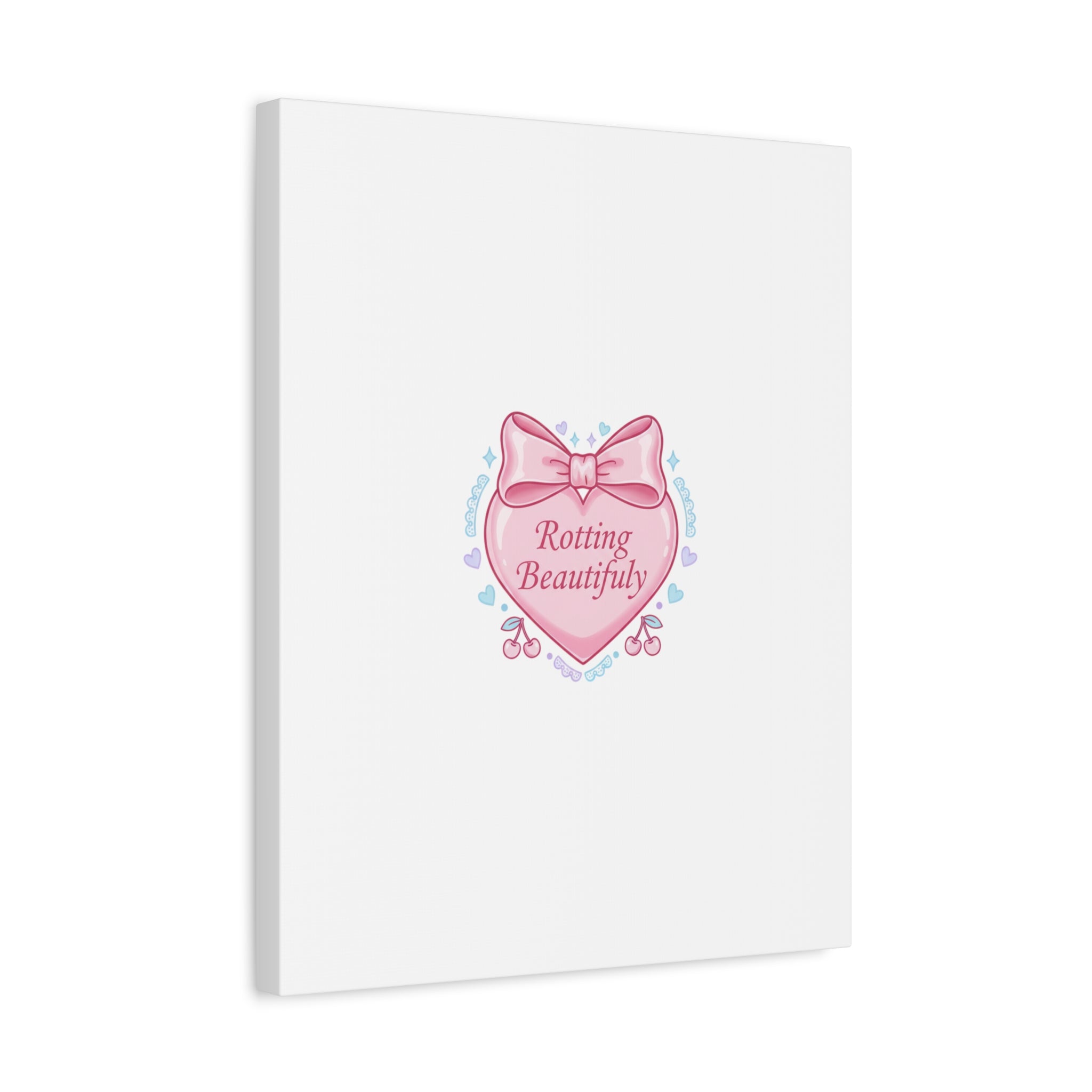 Rotting Beautifully Canvas | Coquette ribbon art, pastel humor