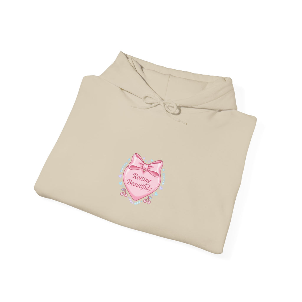 Pastel Coquette Ribbon Heart Hoodie | lace aesthetic, pastel humor
