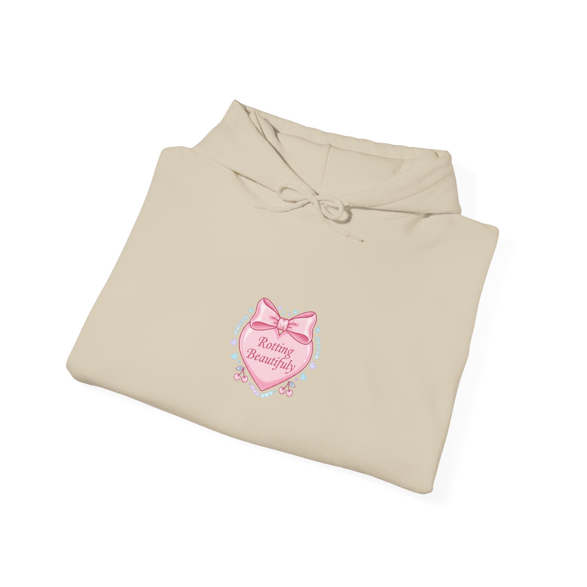 Pastel Coquette Ribbon Heart Hoodie | lace aesthetic, pastel humor