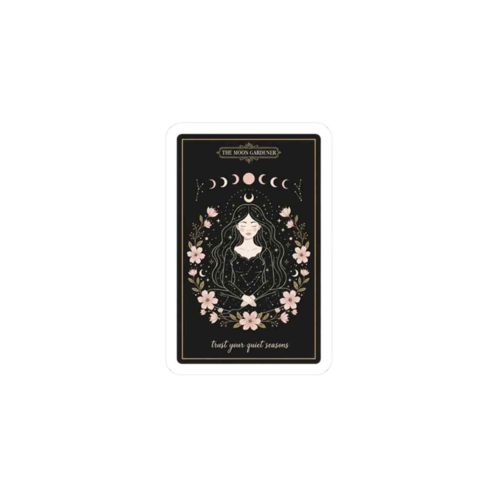 Modern Tarot Moon Phases, Kiss-Cut Stickers | Celestial Line Art, Boho Mystic