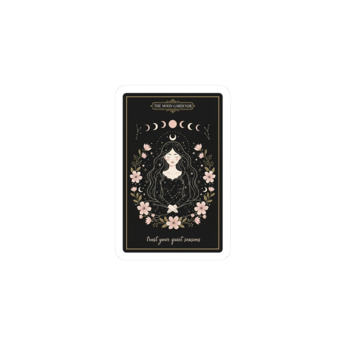 Modern Tarot Moon Phases, Kiss-Cut Stickers | Celestial Line Art, Boho Mystic