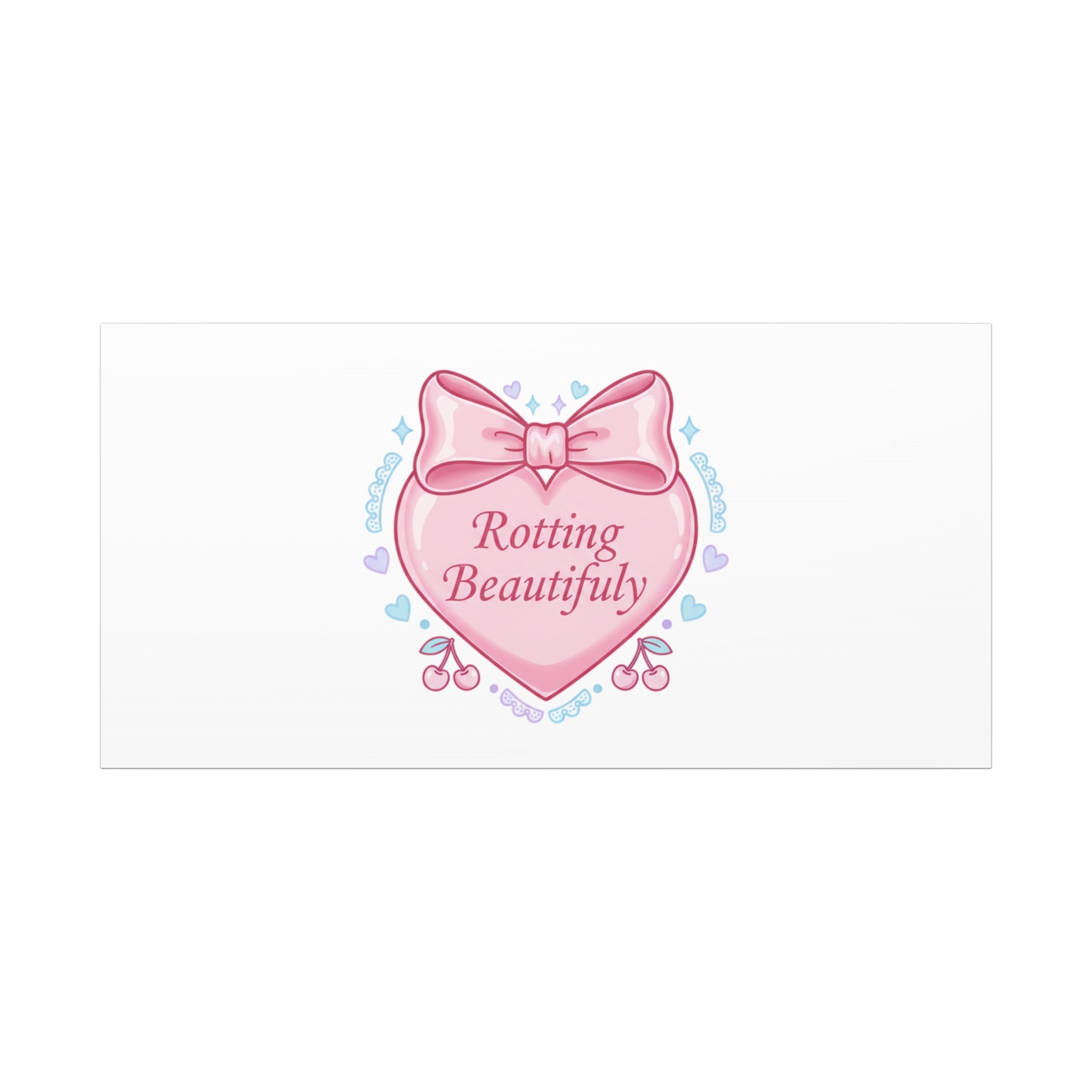 Rotting Beautifully Canvas | Coquette ribbon art, pastel humor