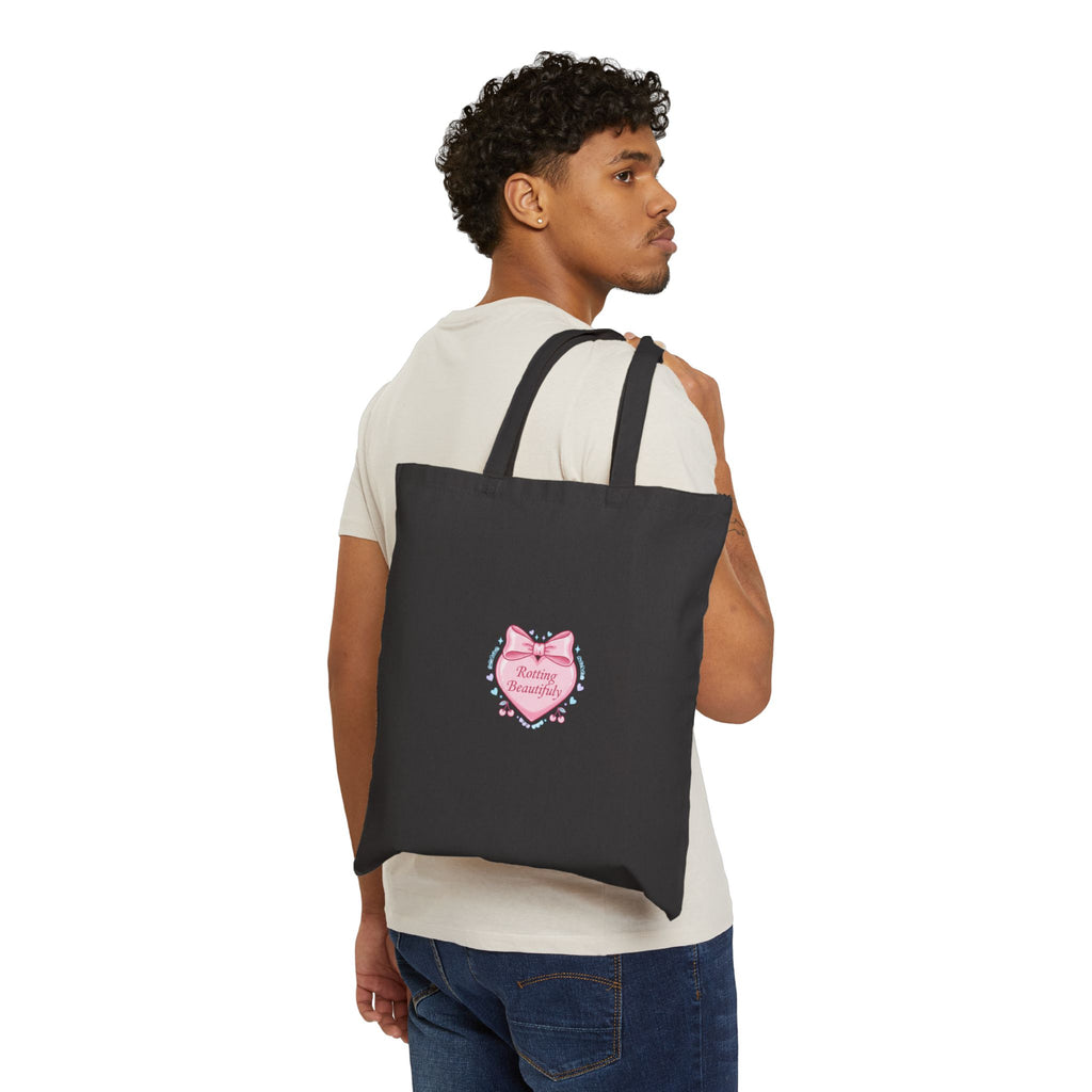 Coquette Ribbon Heart Tote | pastel humor, lace aesthetic