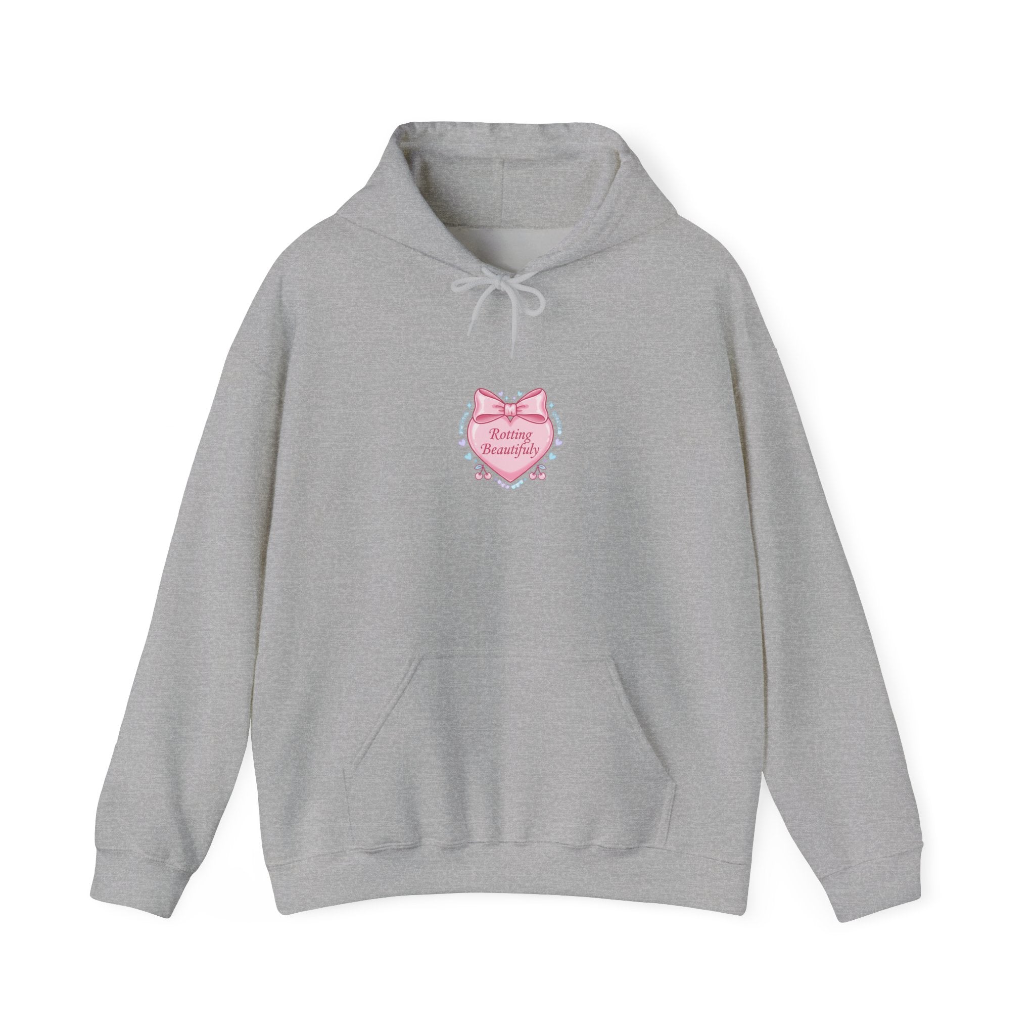 Pastel Coquette Ribbon Heart Hoodie | lace aesthetic, pastel humor
