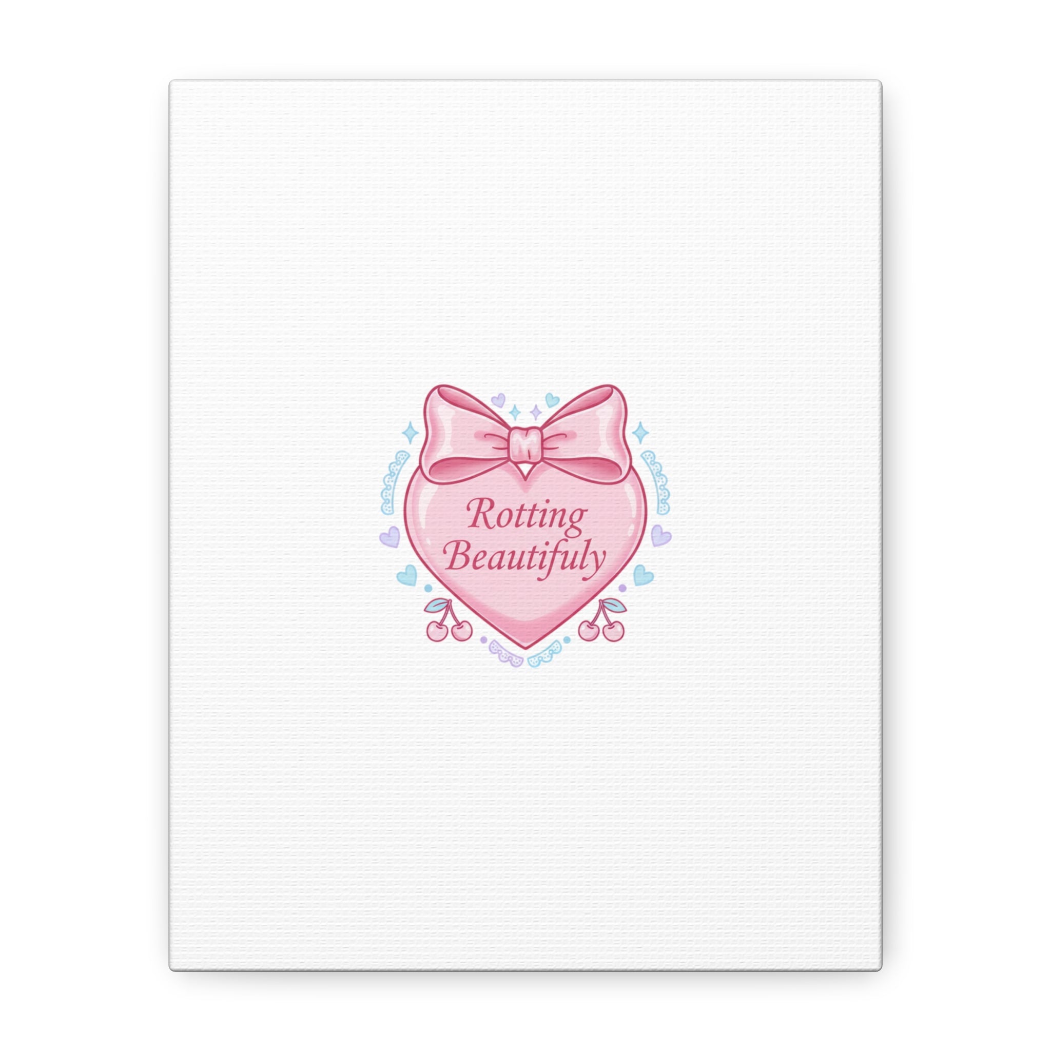 Rotting Beautifully Canvas | Coquette ribbon art, pastel humor