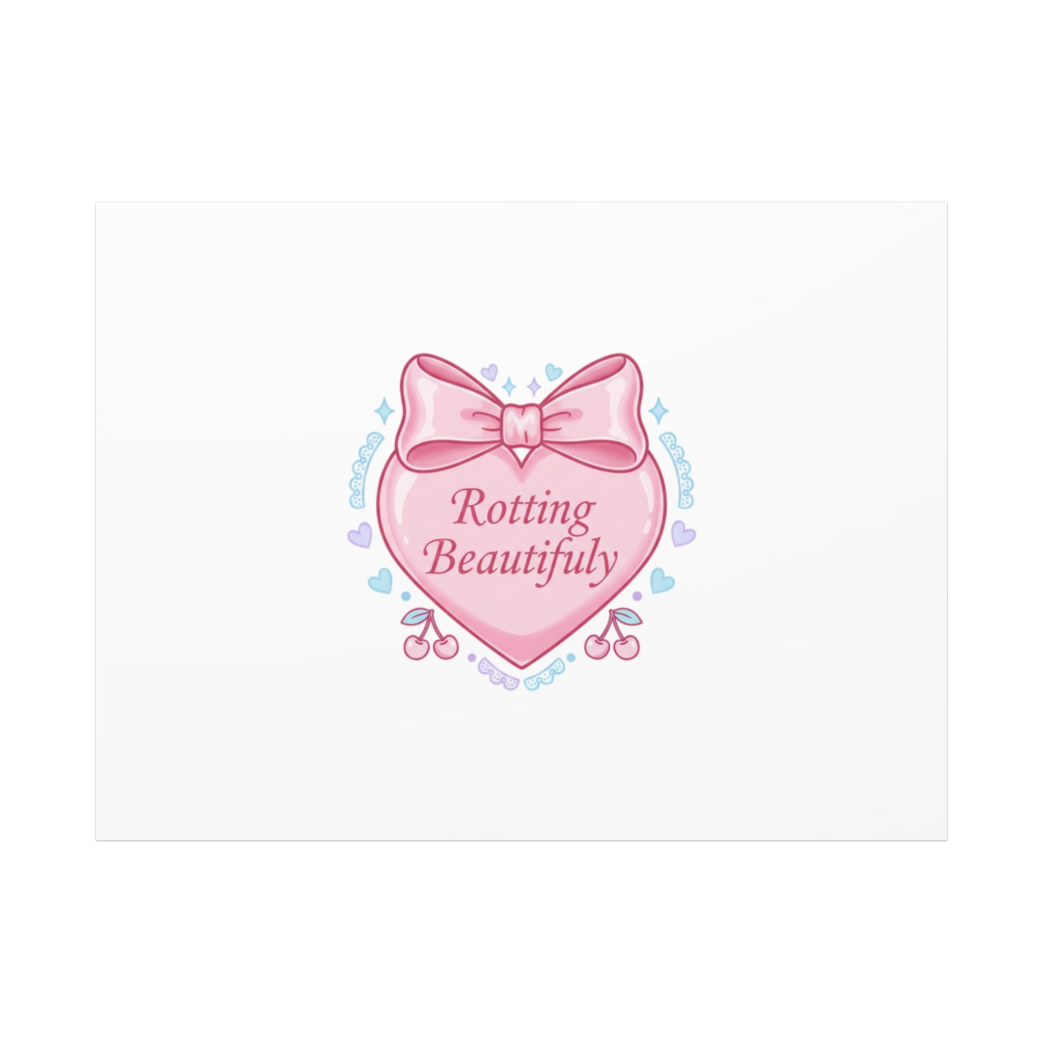 Rotting Beautifully Canvas | Coquette ribbon art, pastel humor