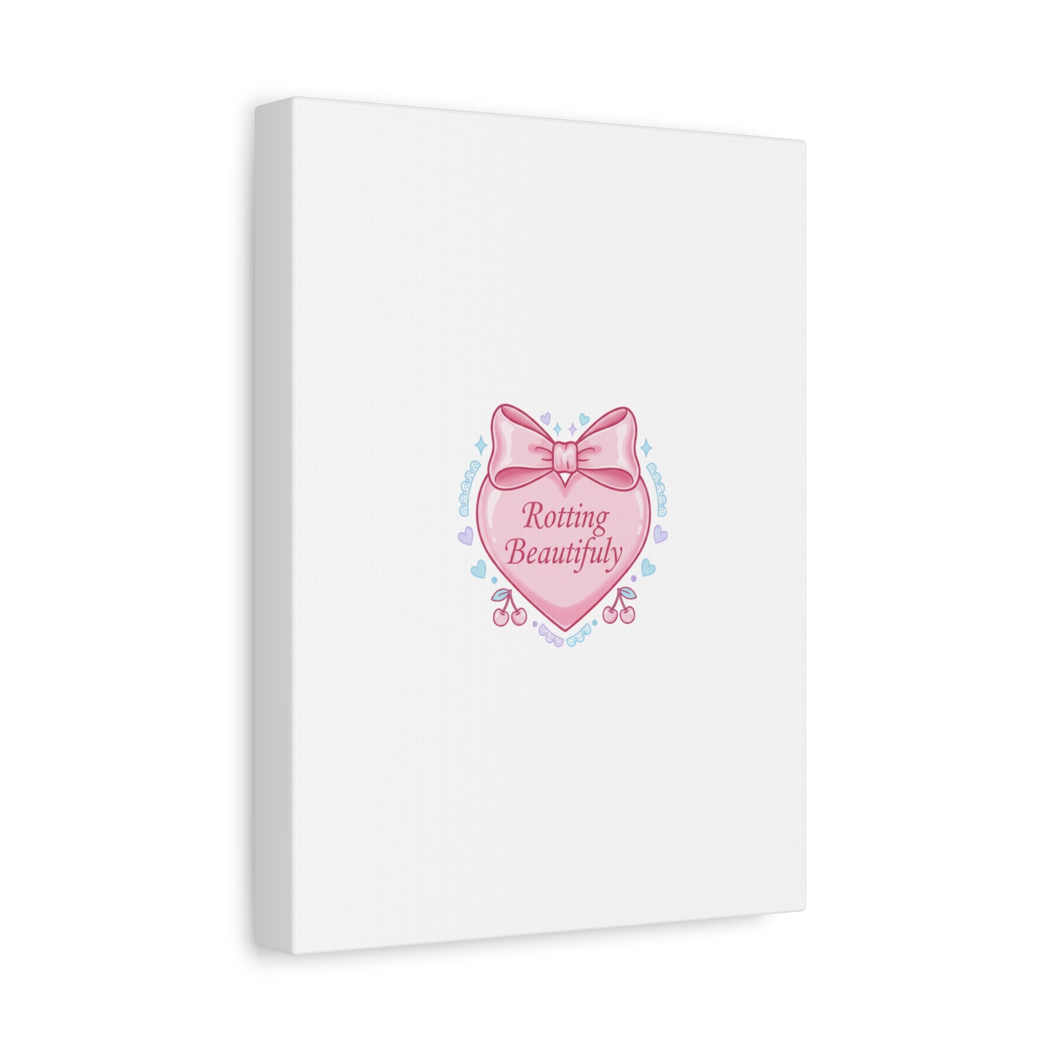 Rotting Beautifully Canvas | Coquette ribbon art, pastel humor