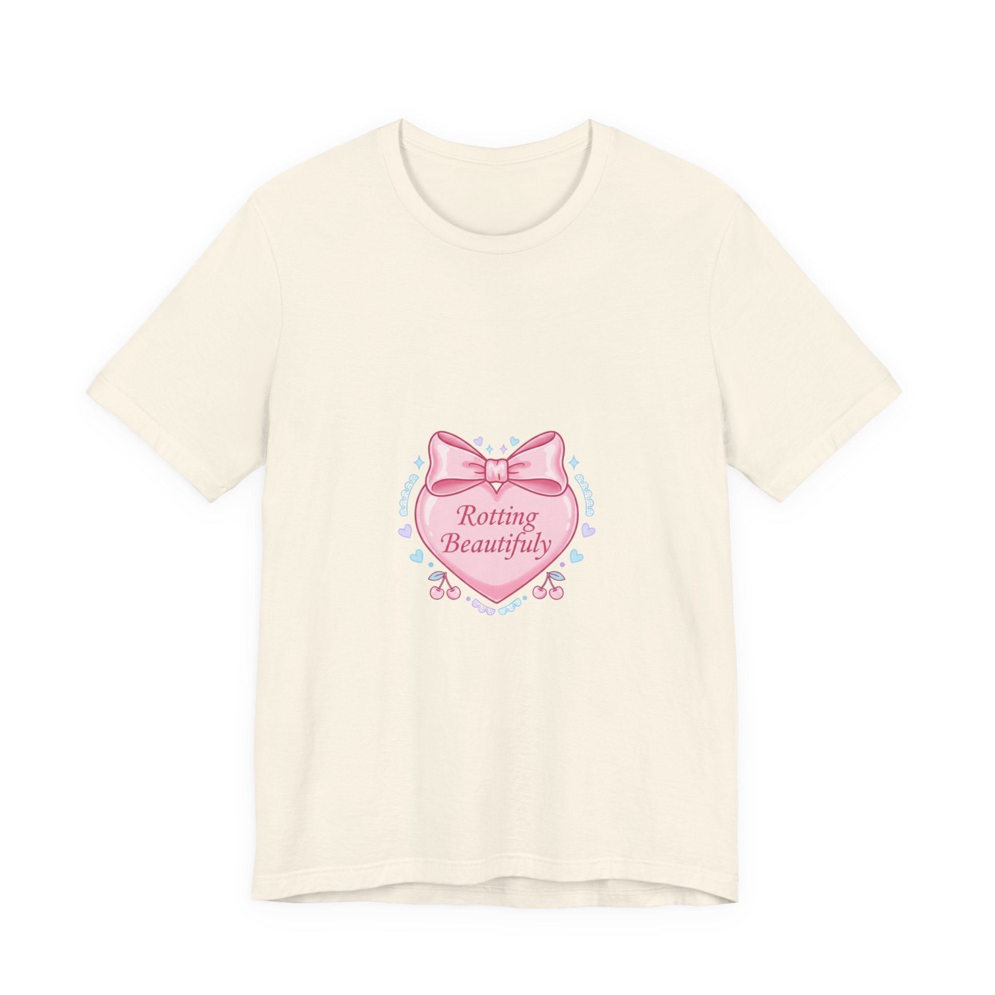 Rotting Beautifully Tee | Coquette ribbon art, pastel humor