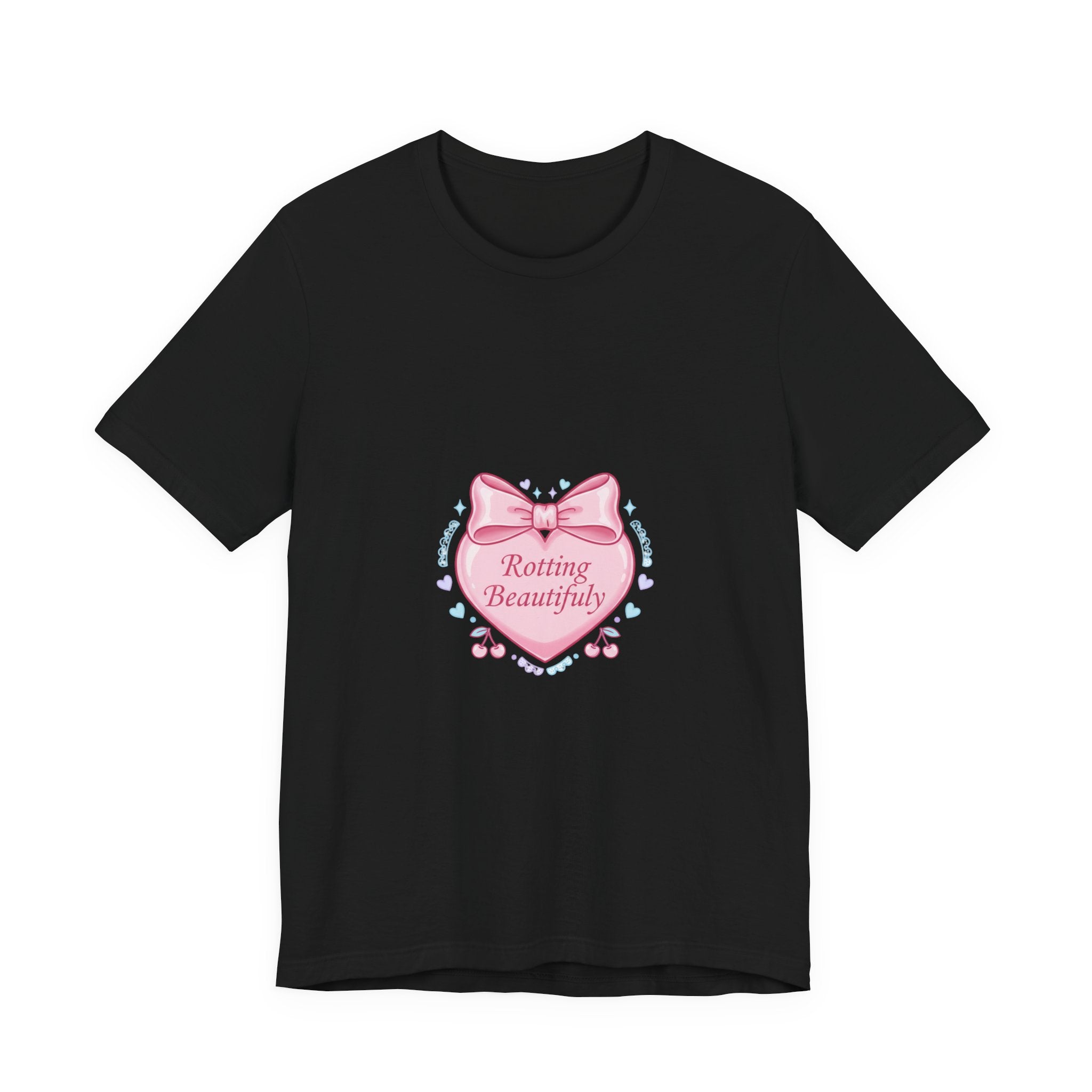 Rotting Beautifully Tee | Coquette ribbon art, pastel humor