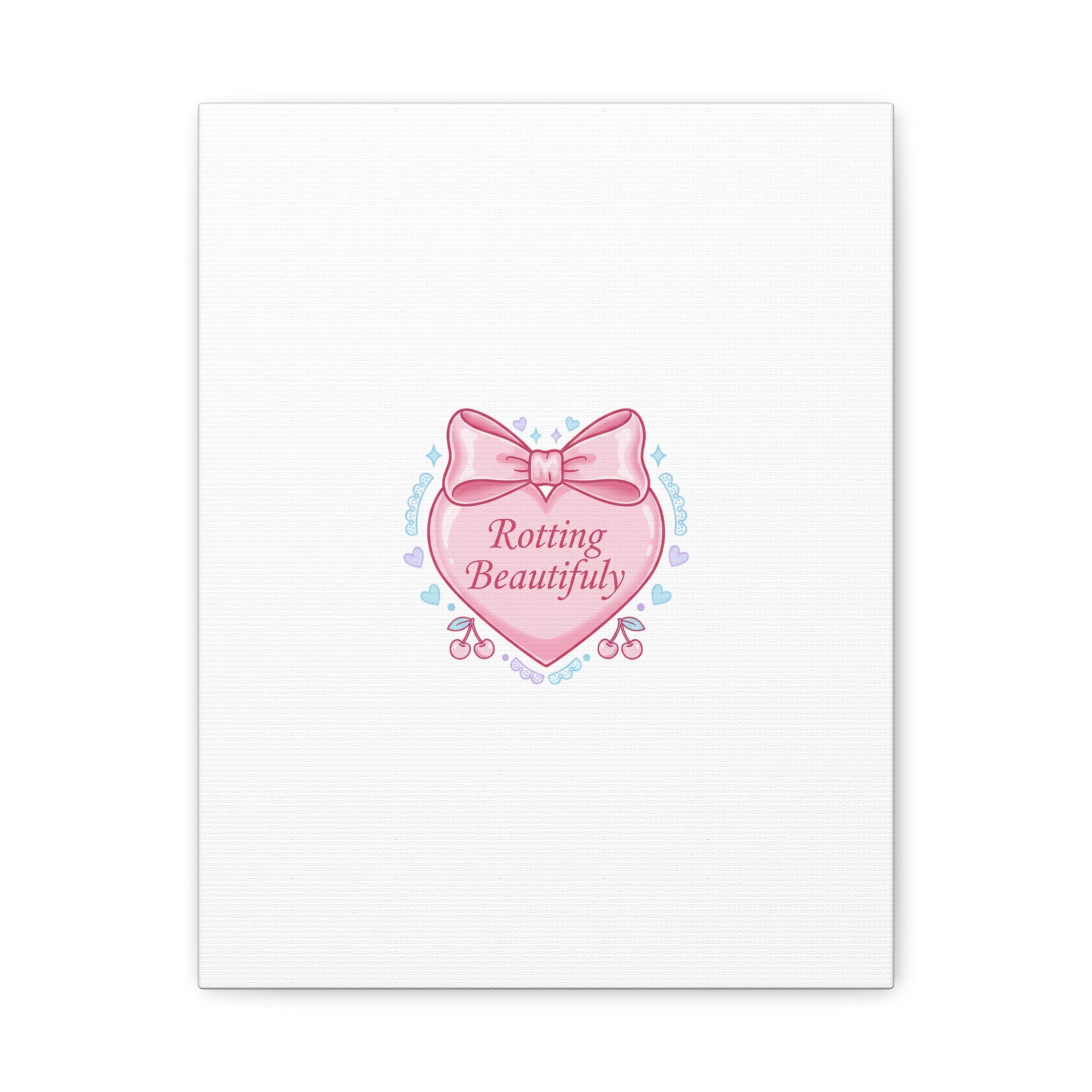 Rotting Beautifully Canvas | Coquette ribbon art, pastel humor
