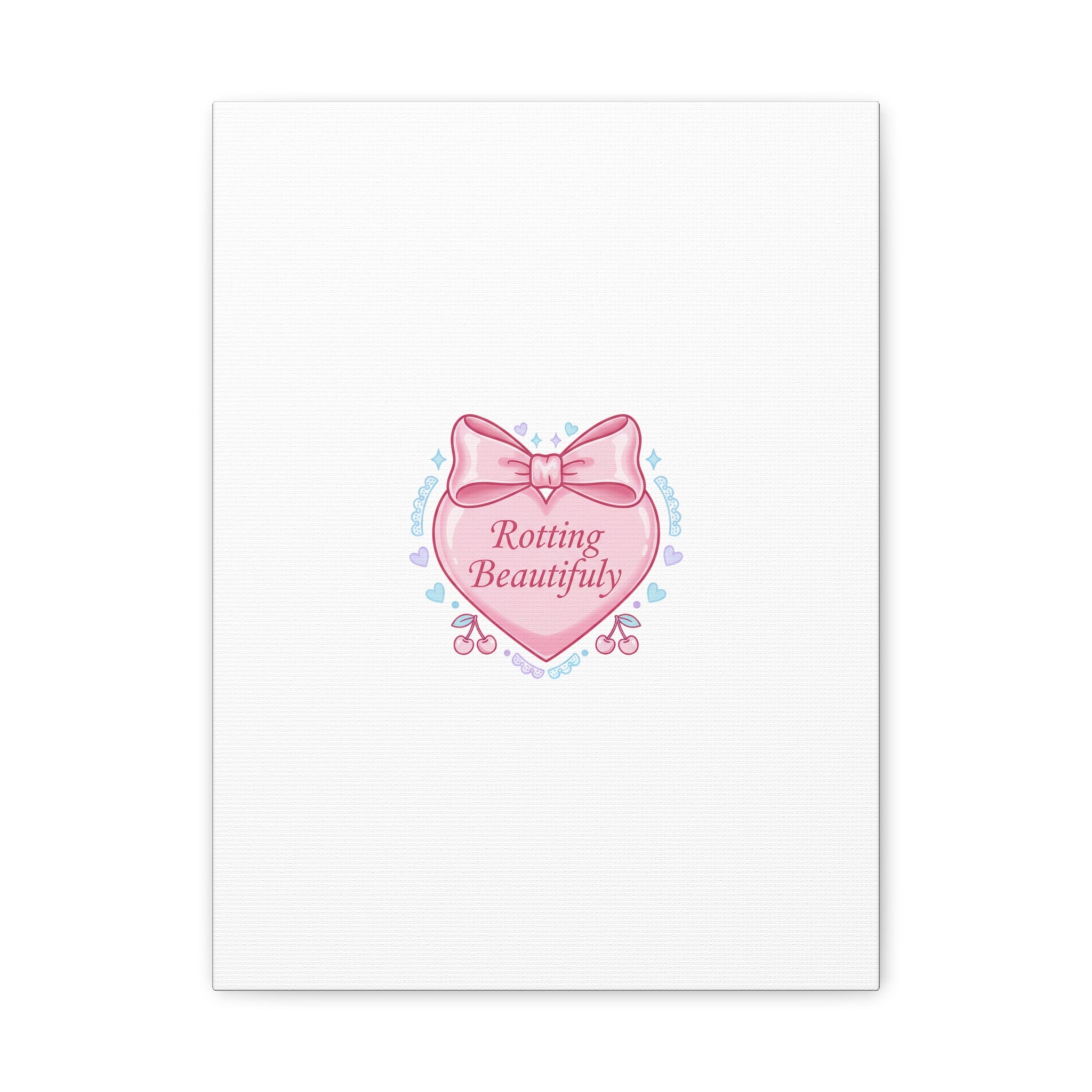 Rotting Beautifully Canvas | Coquette ribbon art, pastel humor