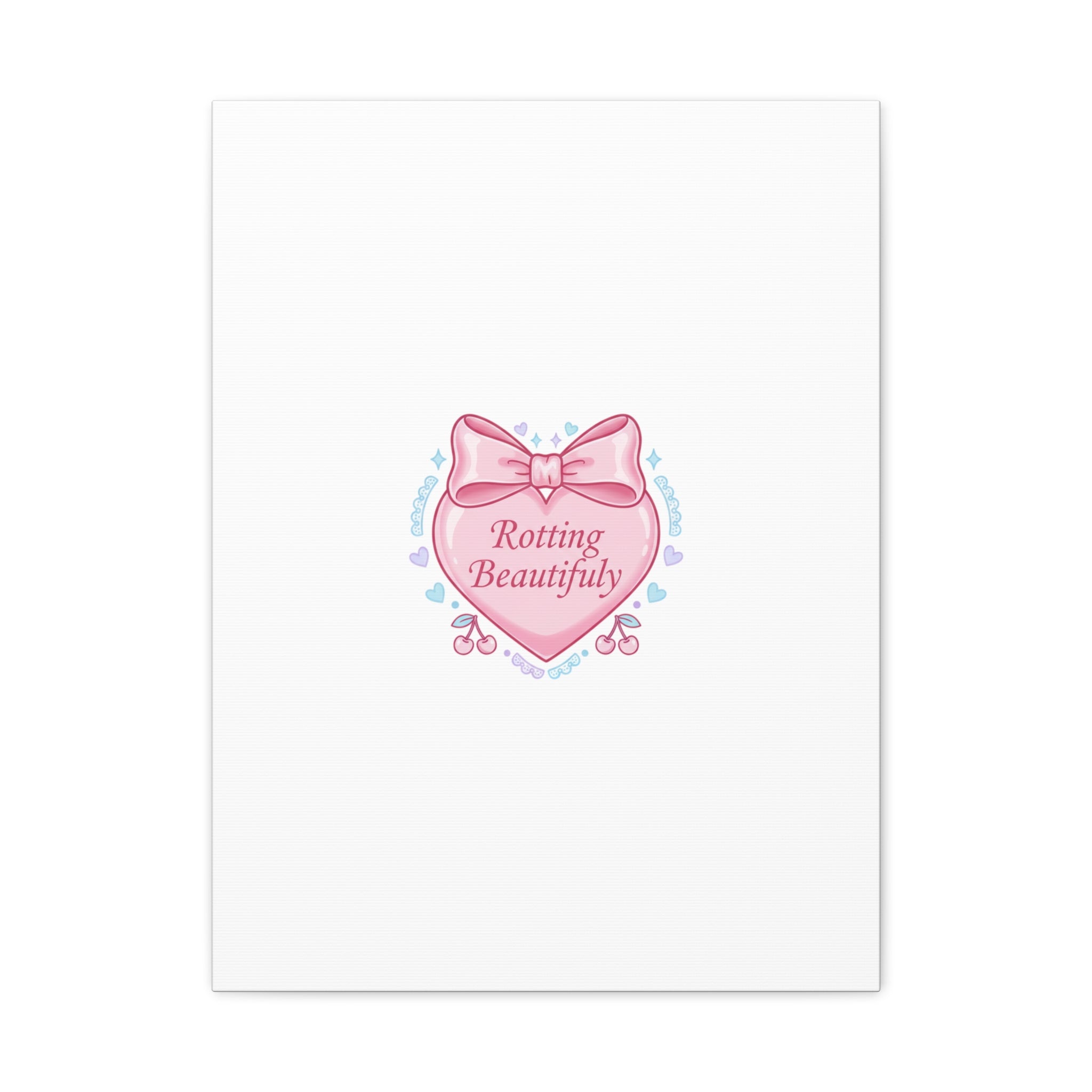 Rotting Beautifully Canvas | Coquette ribbon art, pastel humor