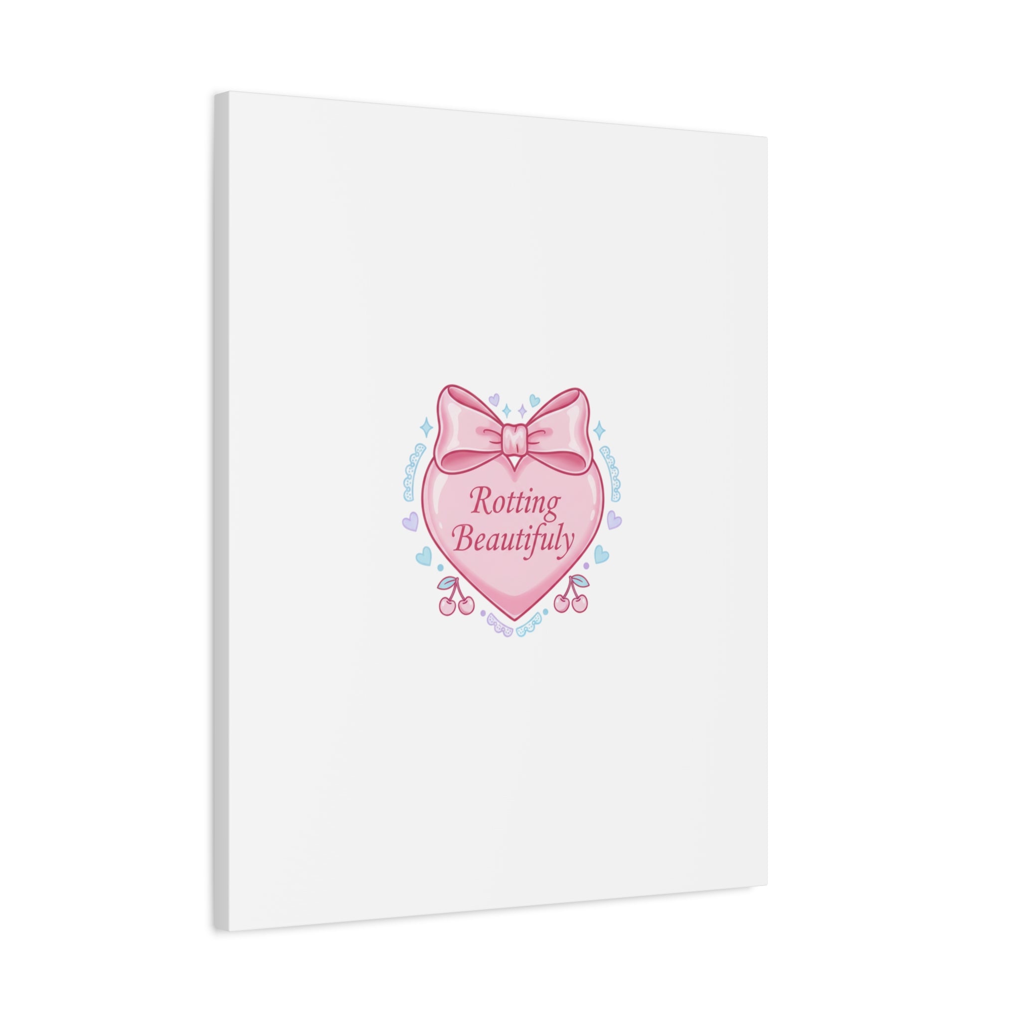 Rotting Beautifully Canvas | Coquette ribbon art, pastel humor