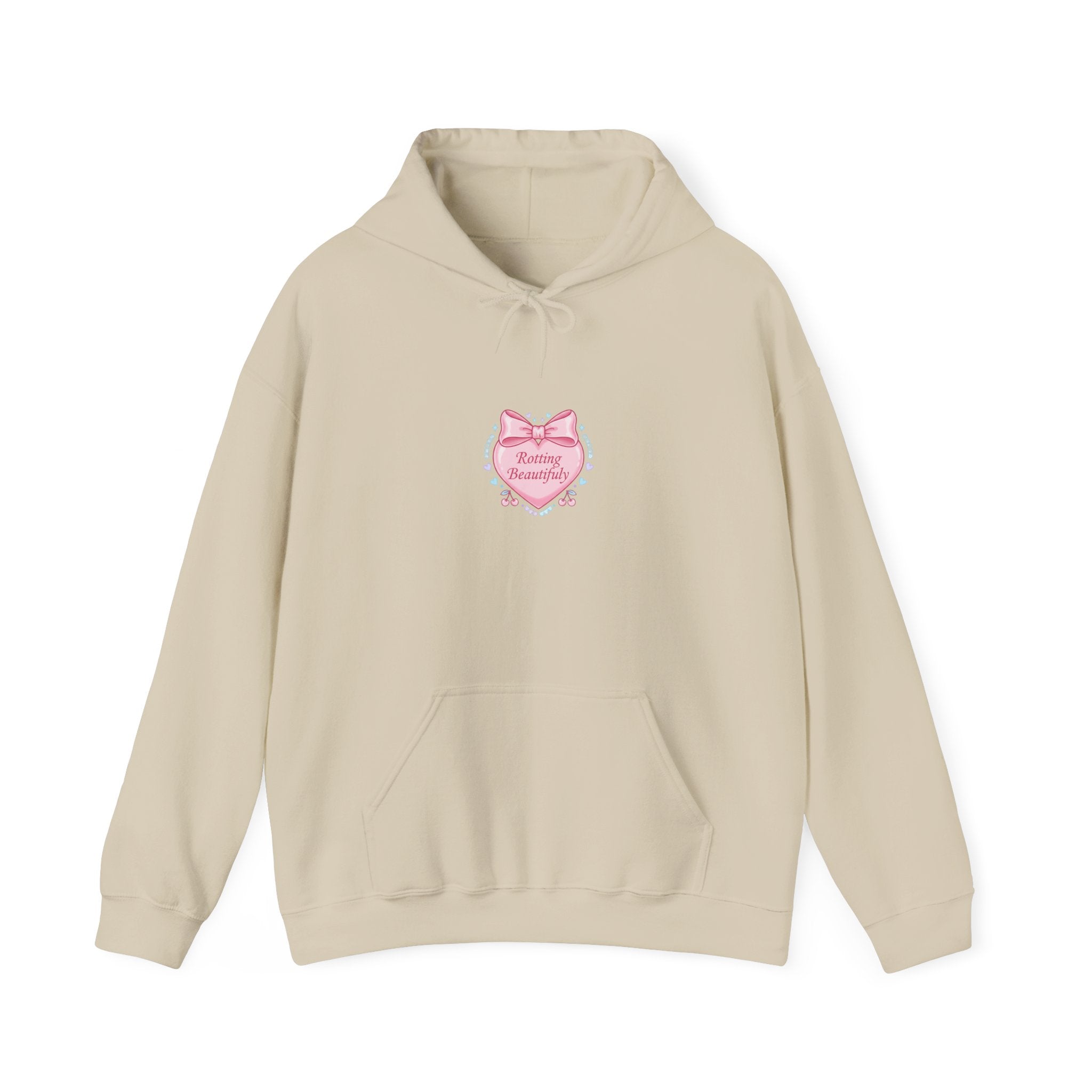 Pastel Coquette Ribbon Heart Hoodie | lace aesthetic, pastel humor