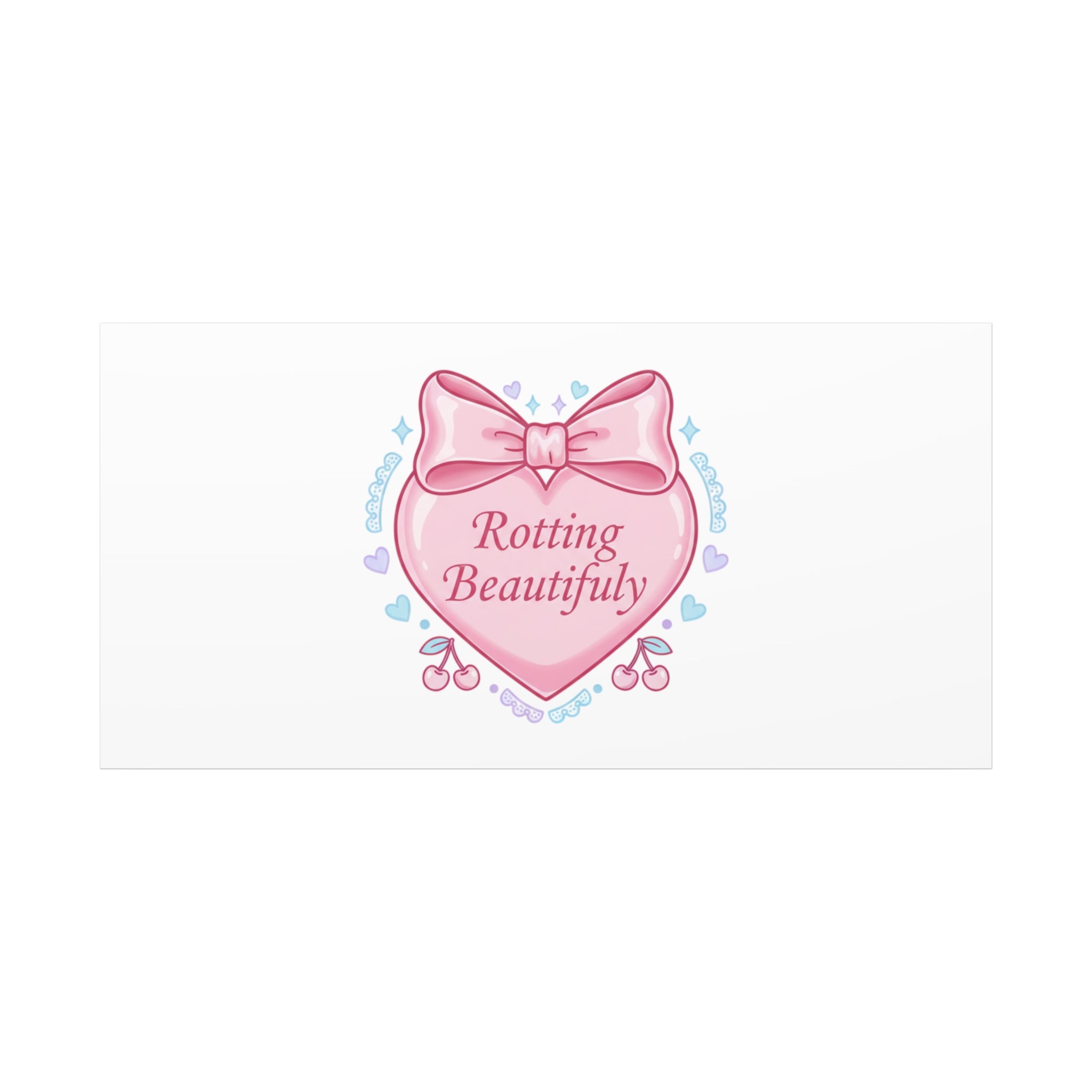Rotting Beautifully Canvas | Coquette ribbon art, pastel humor
