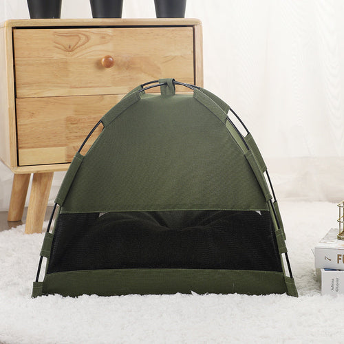 Pet Cooling Cat & Dog Tent — Foldable Shade Tent with Chill Mat