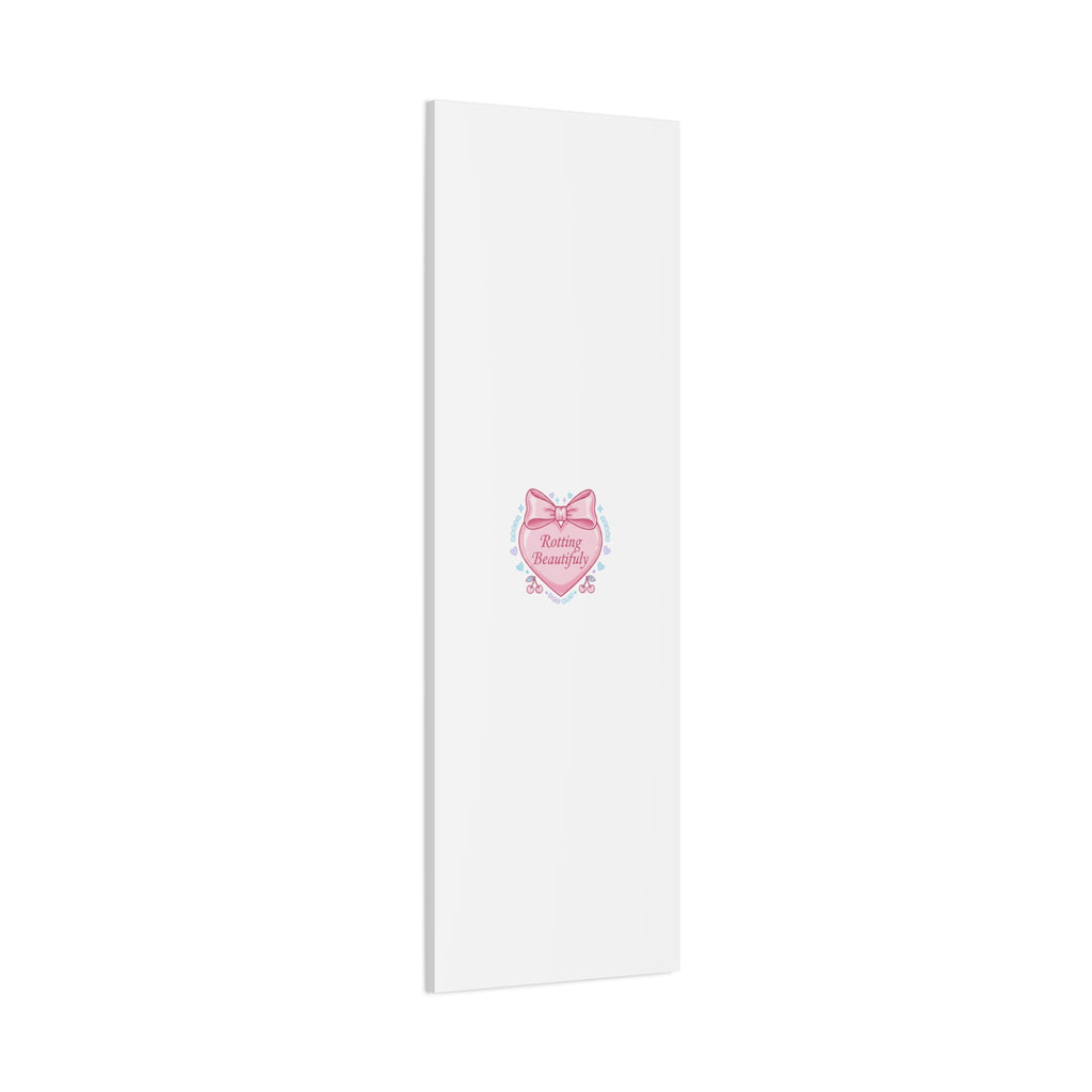 Rotting Beautifully Canvas | Coquette ribbon art, pastel humor