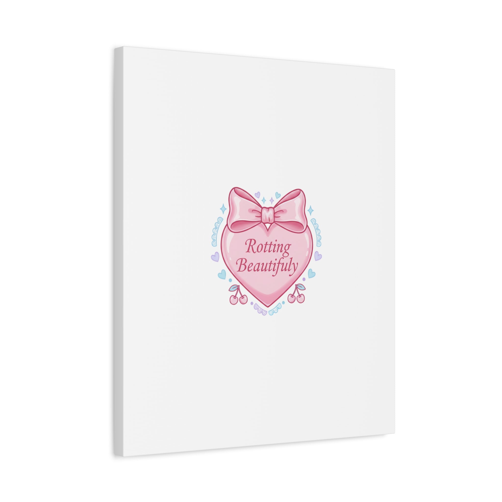 Rotting Beautifully Canvas | Coquette ribbon art, pastel humor
