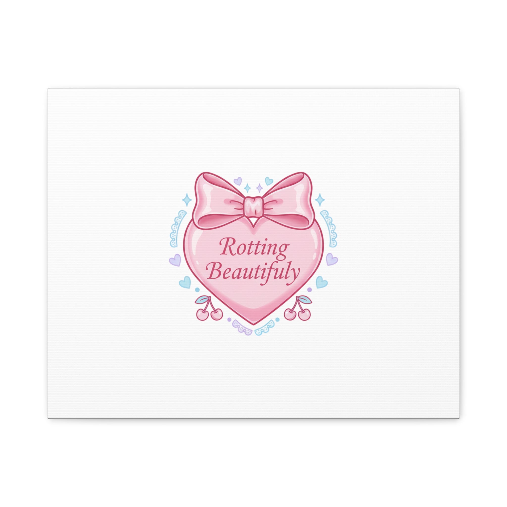 Rotting Beautifully Canvas | Coquette ribbon art, pastel humor