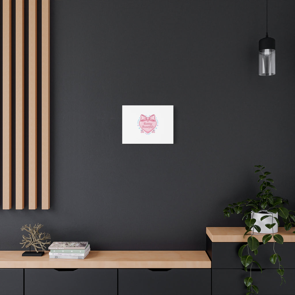 Rotting Beautifully Canvas | Coquette ribbon art, pastel humor