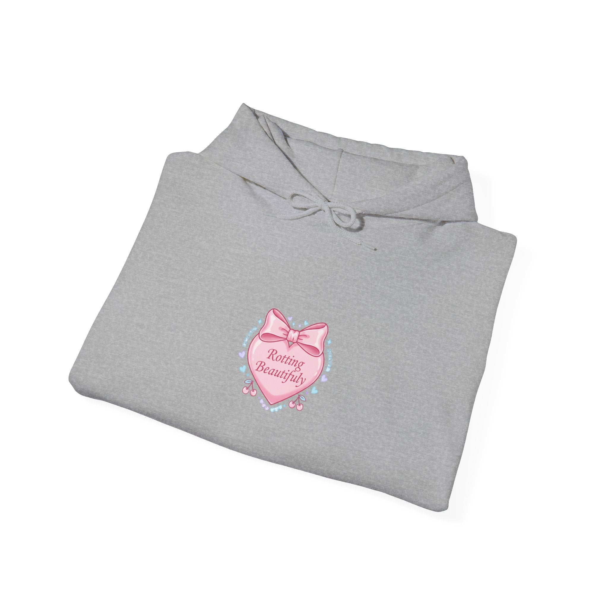 Pastel Coquette Ribbon Heart Hoodie | lace aesthetic, pastel humor