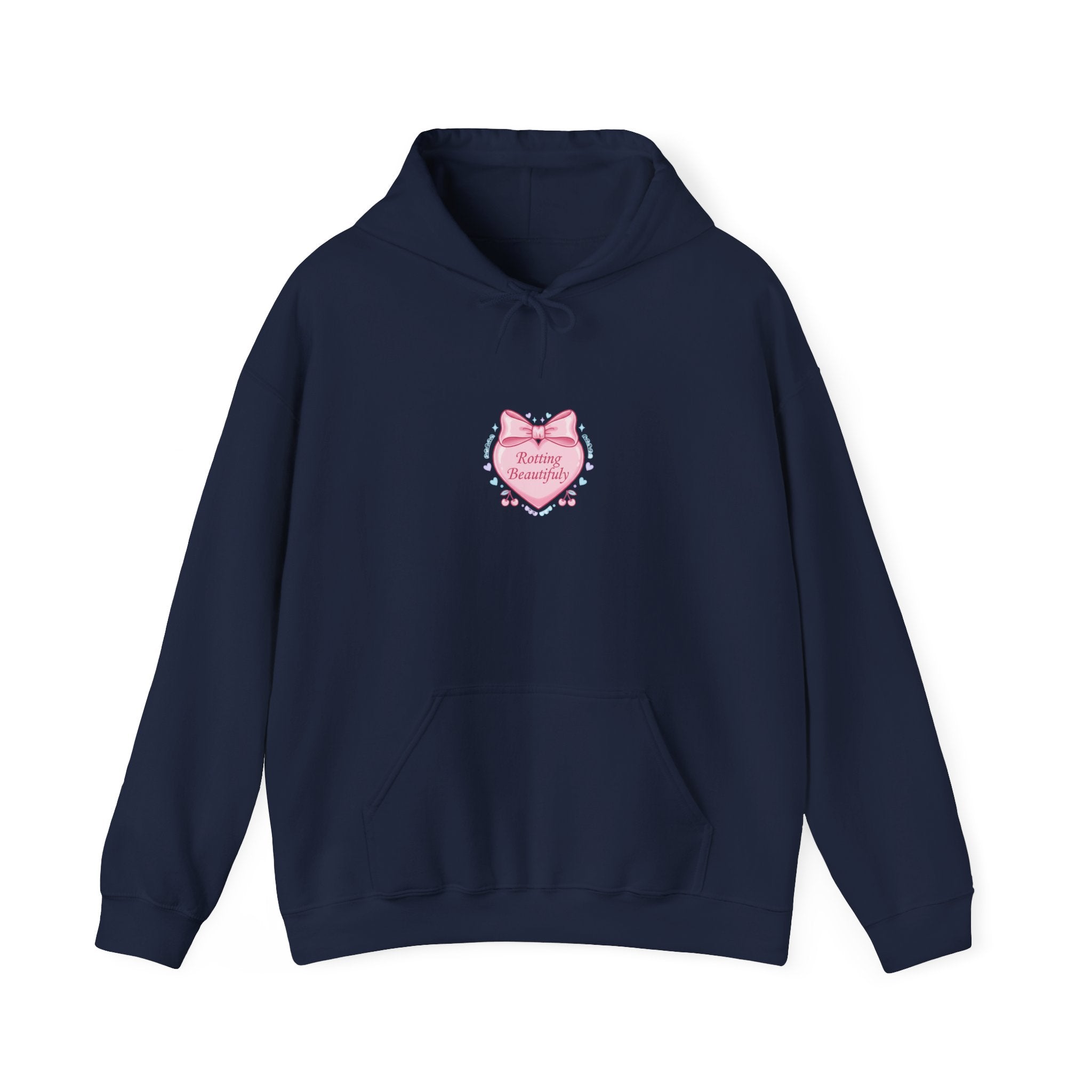 Pastel Coquette Ribbon Heart Hoodie | lace aesthetic, pastel humor