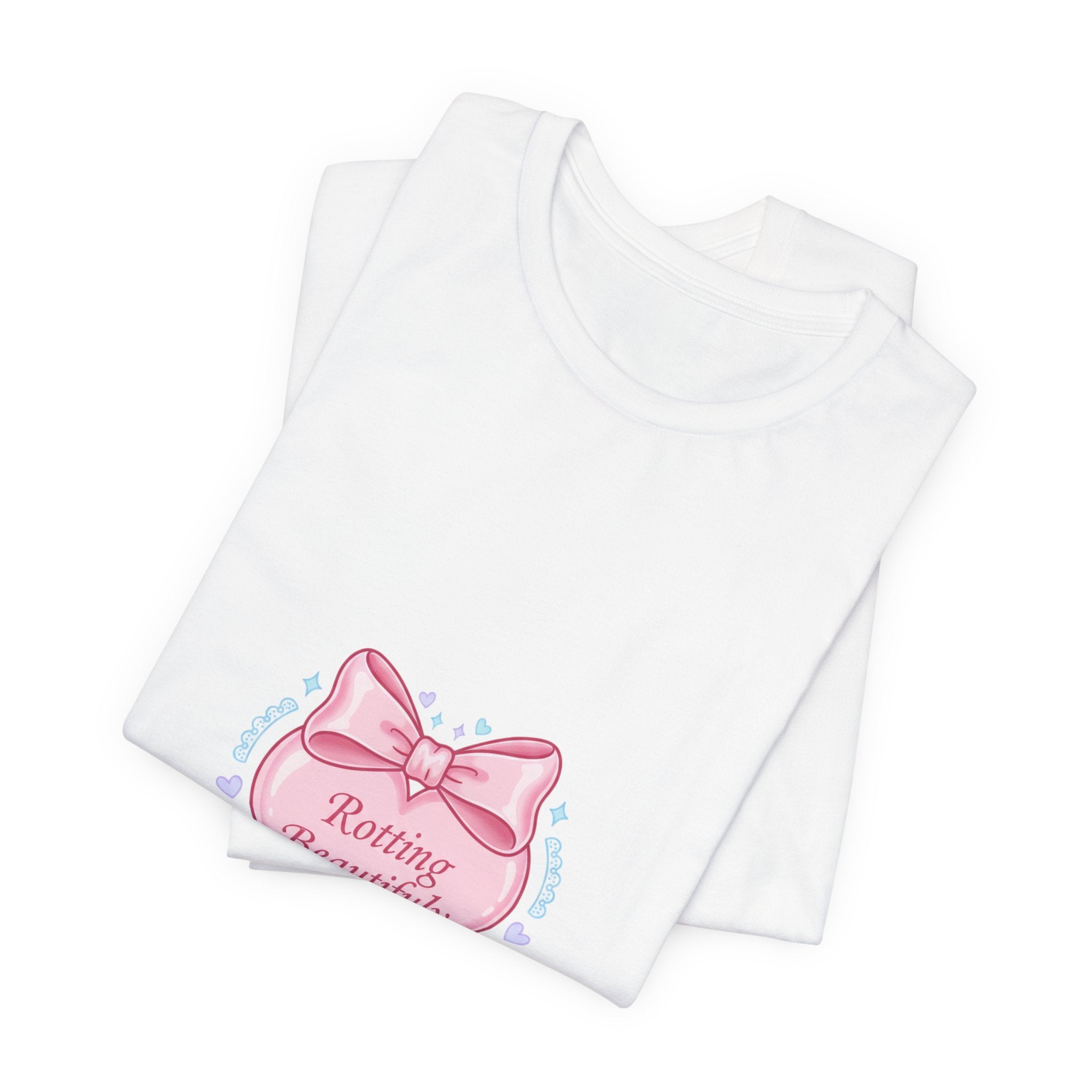 Rotting Beautifully Tee | Coquette ribbon art, pastel humor