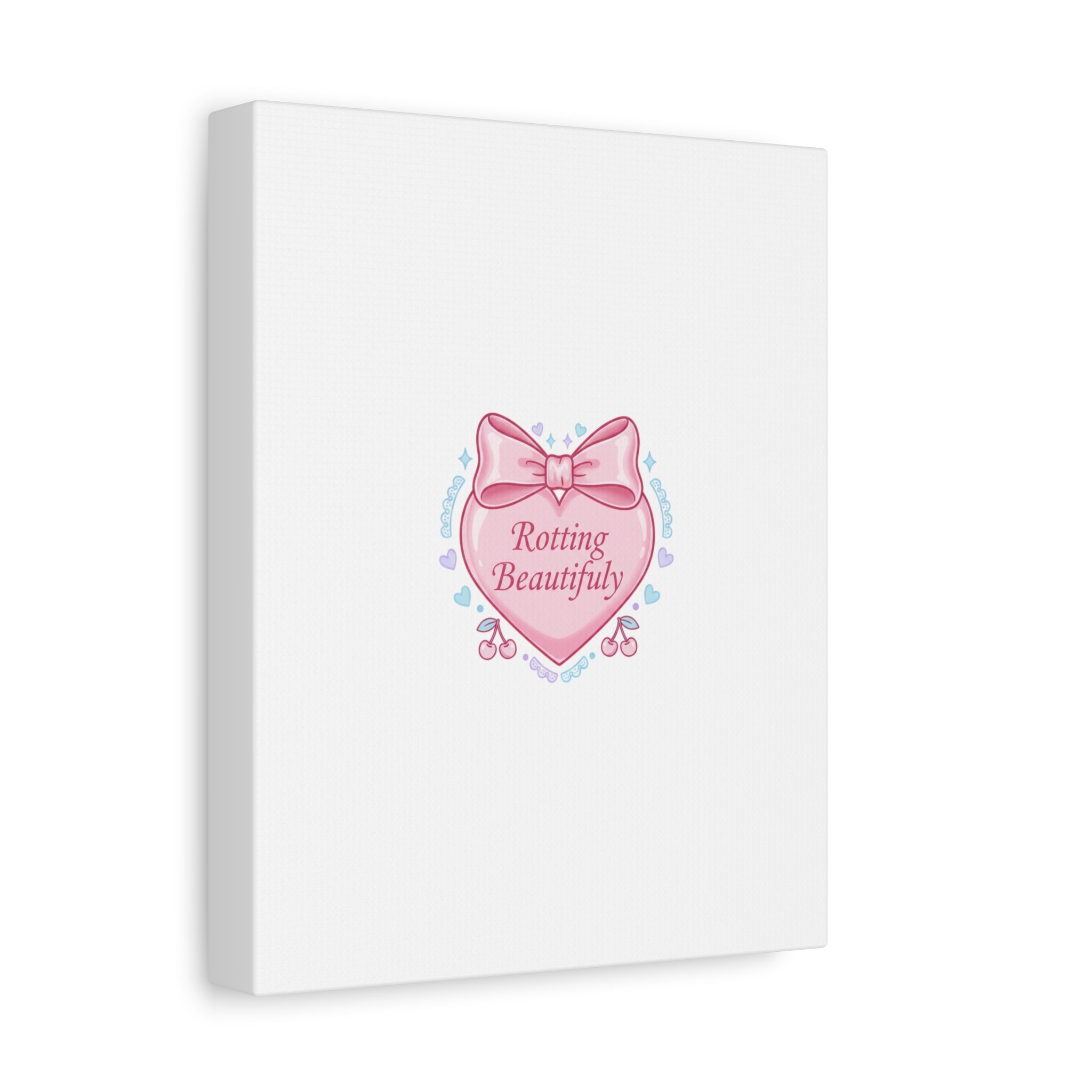 Rotting Beautifully Canvas | Coquette ribbon art, pastel humor