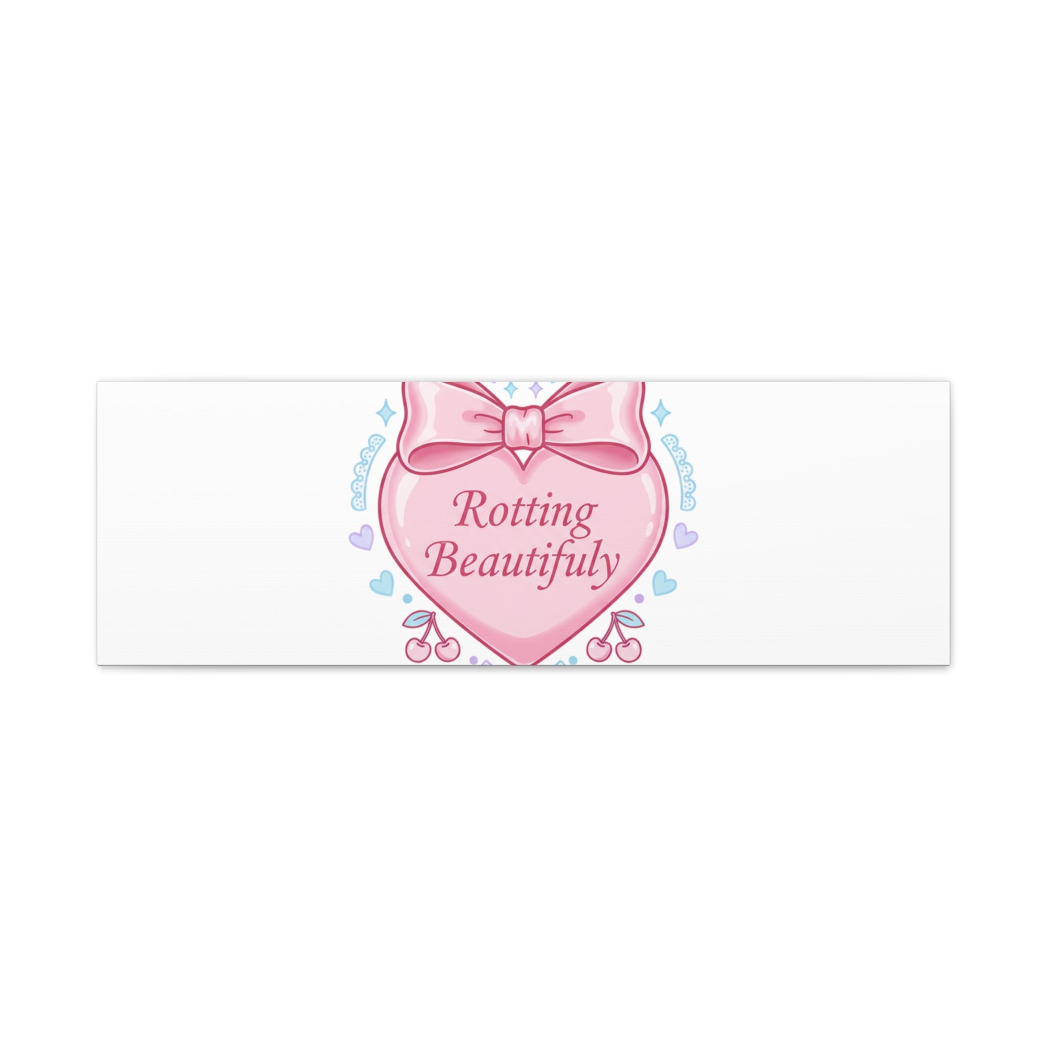 Rotting Beautifully Canvas | Coquette ribbon art, pastel humor