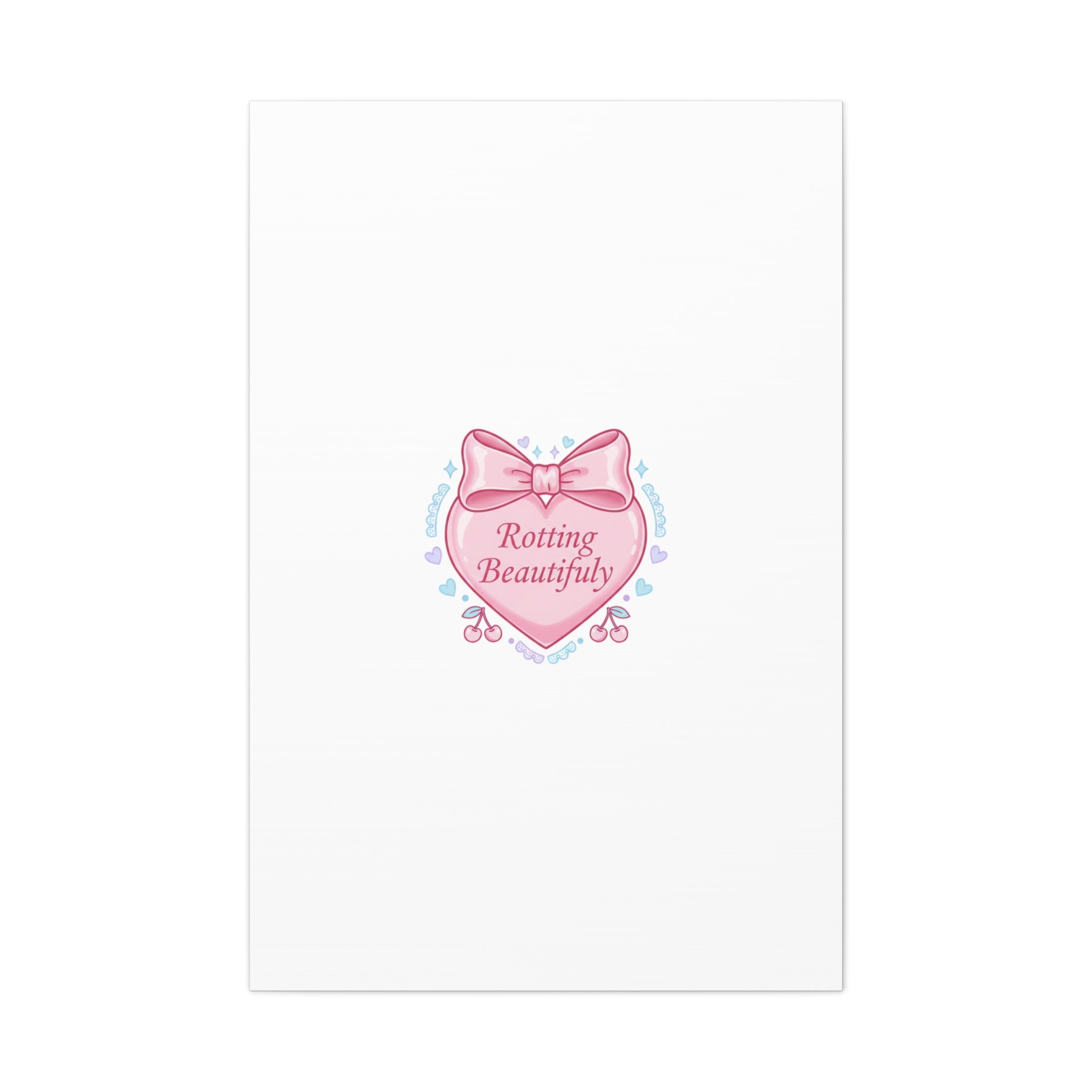 Rotting Beautifully Canvas | Coquette ribbon art, pastel humor