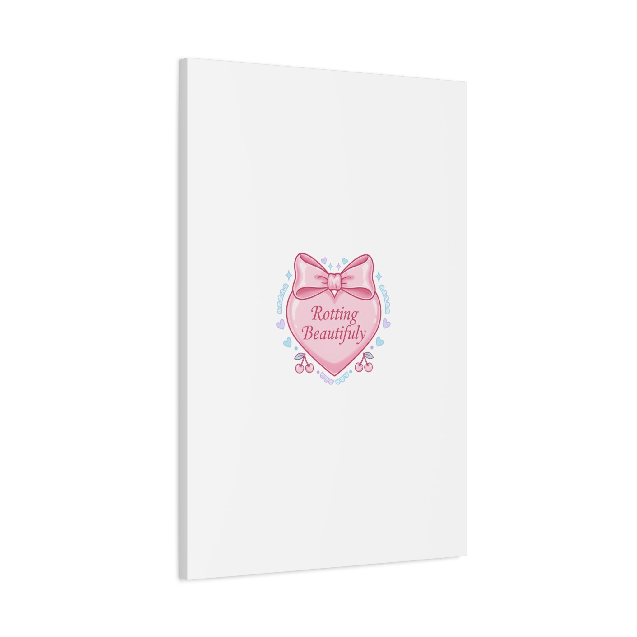 Rotting Beautifully Canvas | Coquette ribbon art, pastel humor