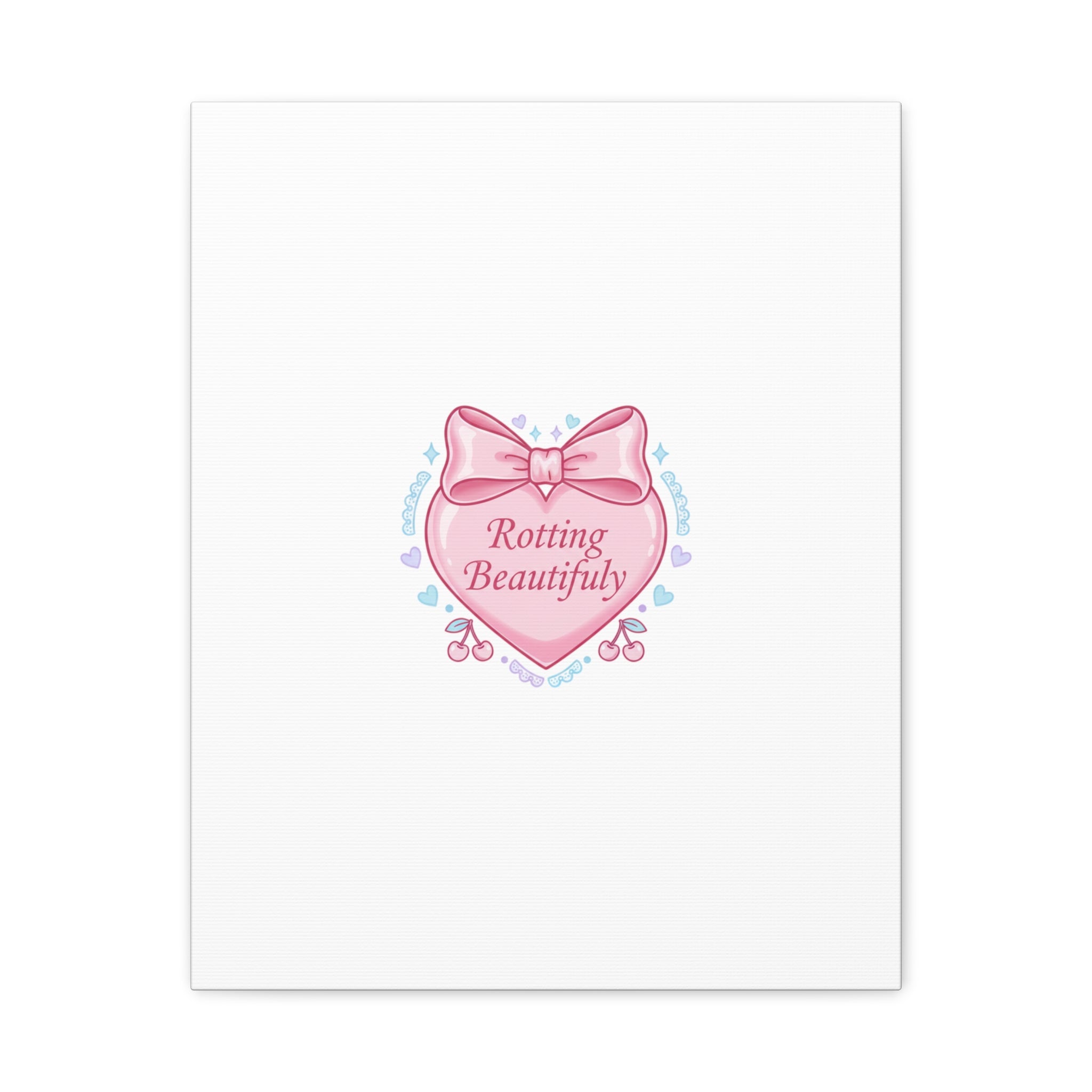 Rotting Beautifully Canvas | Coquette ribbon art, pastel humor
