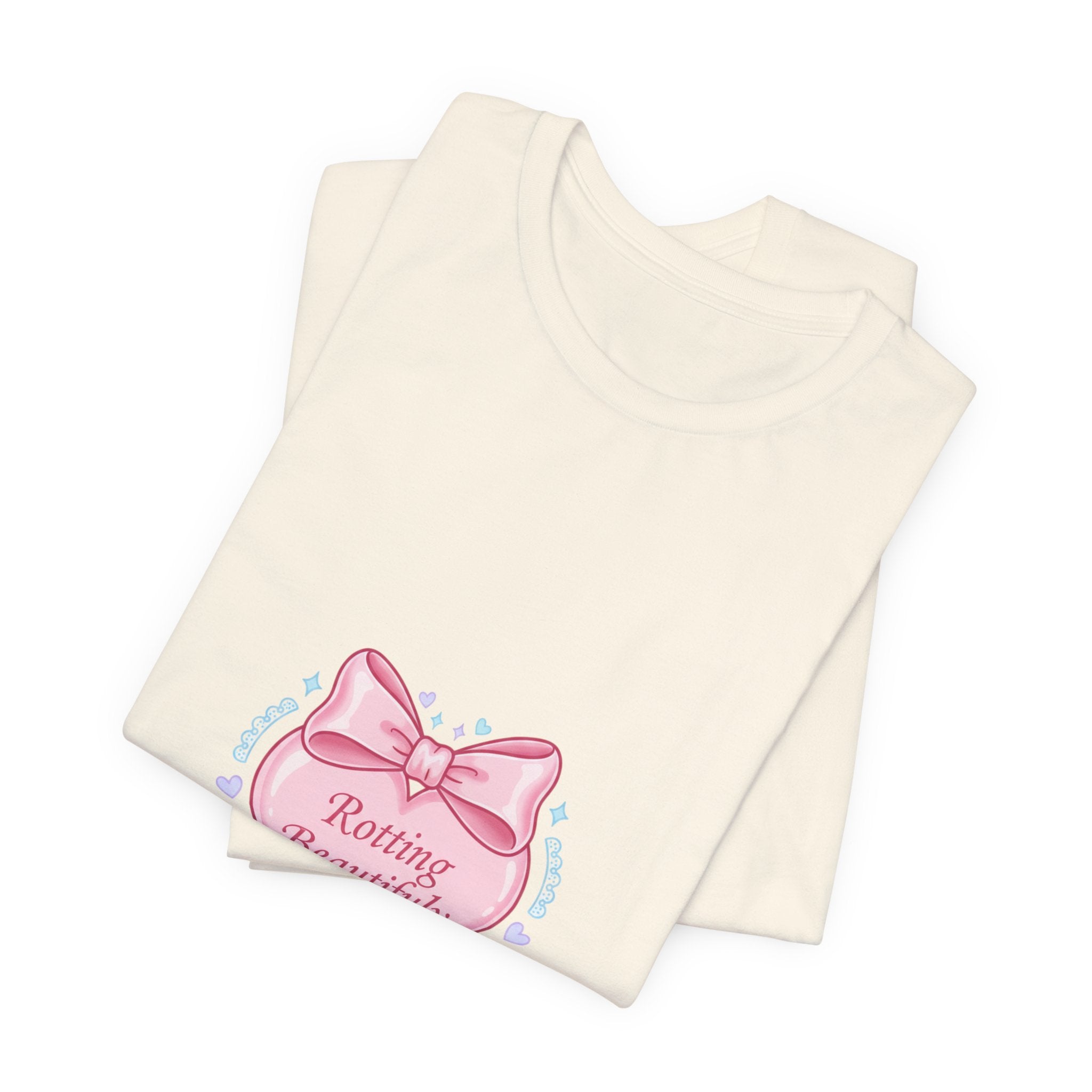 Rotting Beautifully Tee | Coquette ribbon art, pastel humor