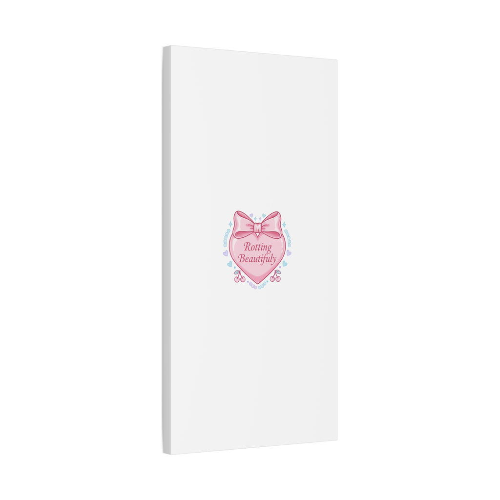 Rotting Beautifully Canvas | Coquette ribbon art, pastel humor