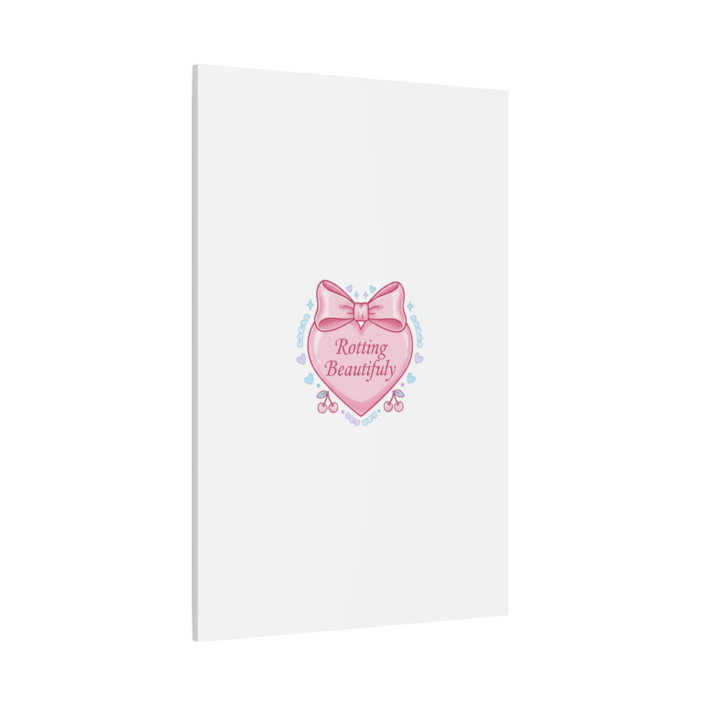Rotting Beautifully Canvas | Coquette ribbon art, pastel humor