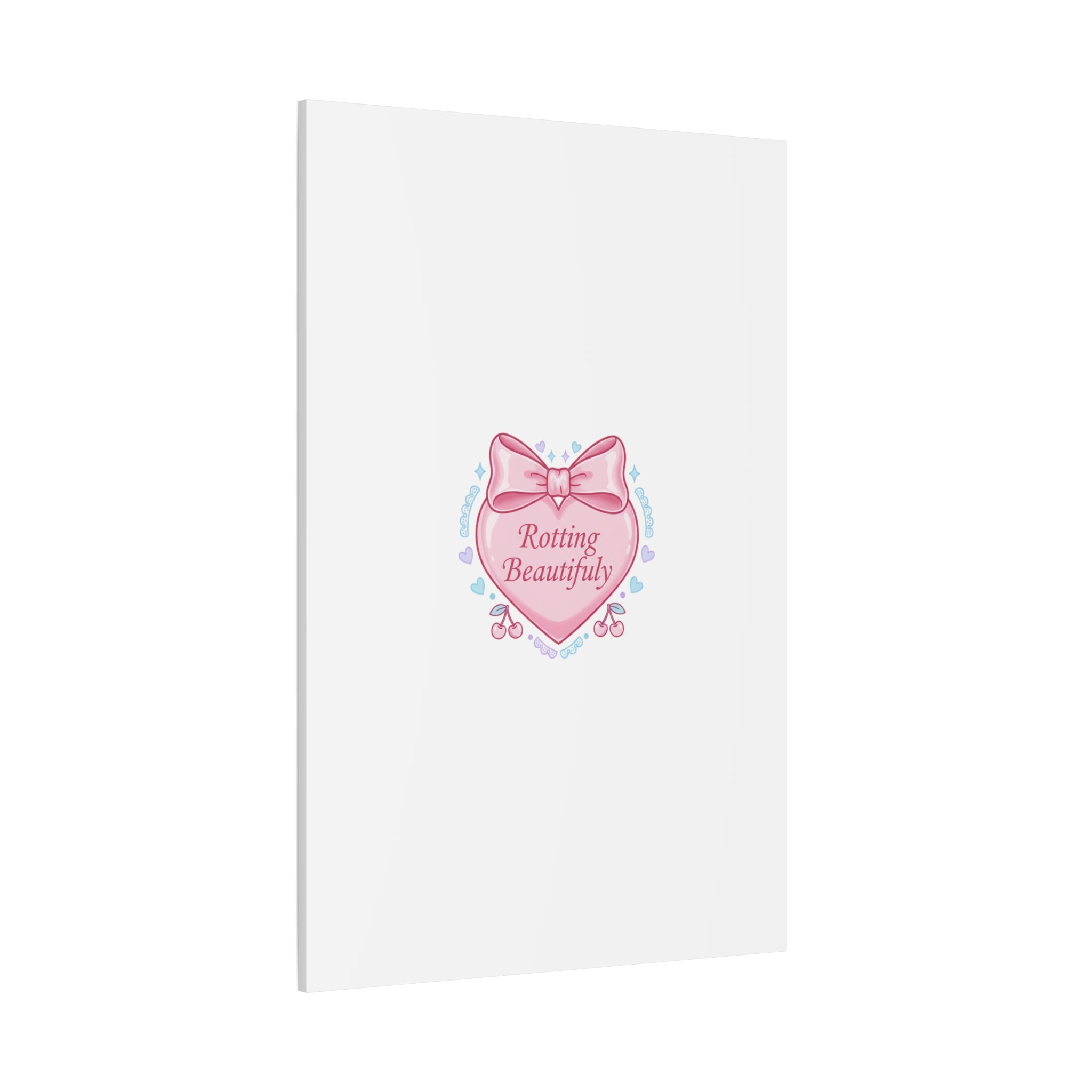 Rotting Beautifully Canvas | Coquette ribbon art, pastel humor
