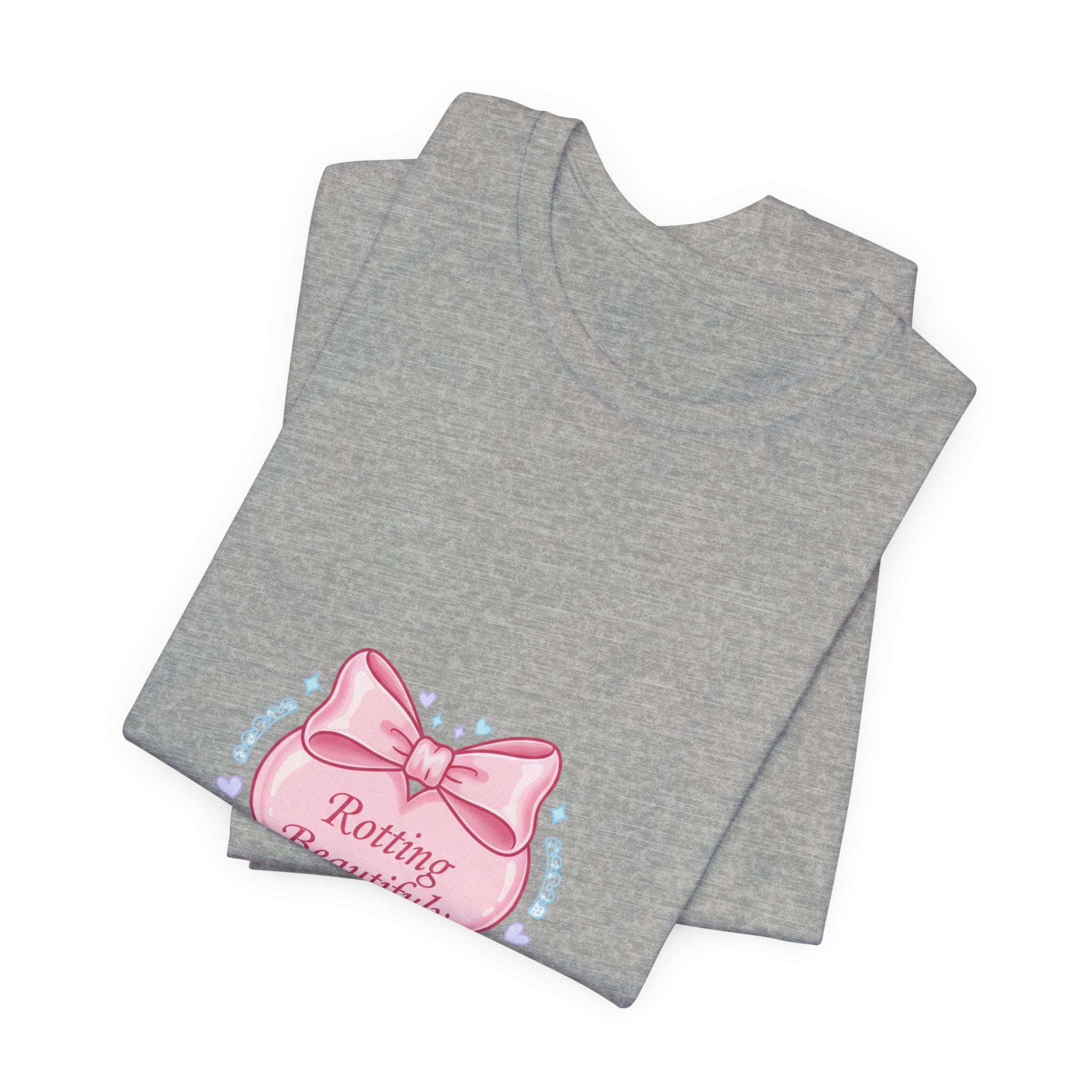 Rotting Beautifully Tee | Coquette ribbon art, pastel humor