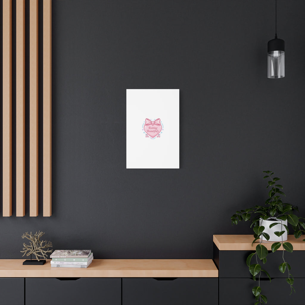 Rotting Beautifully Canvas | Coquette ribbon art, pastel humor