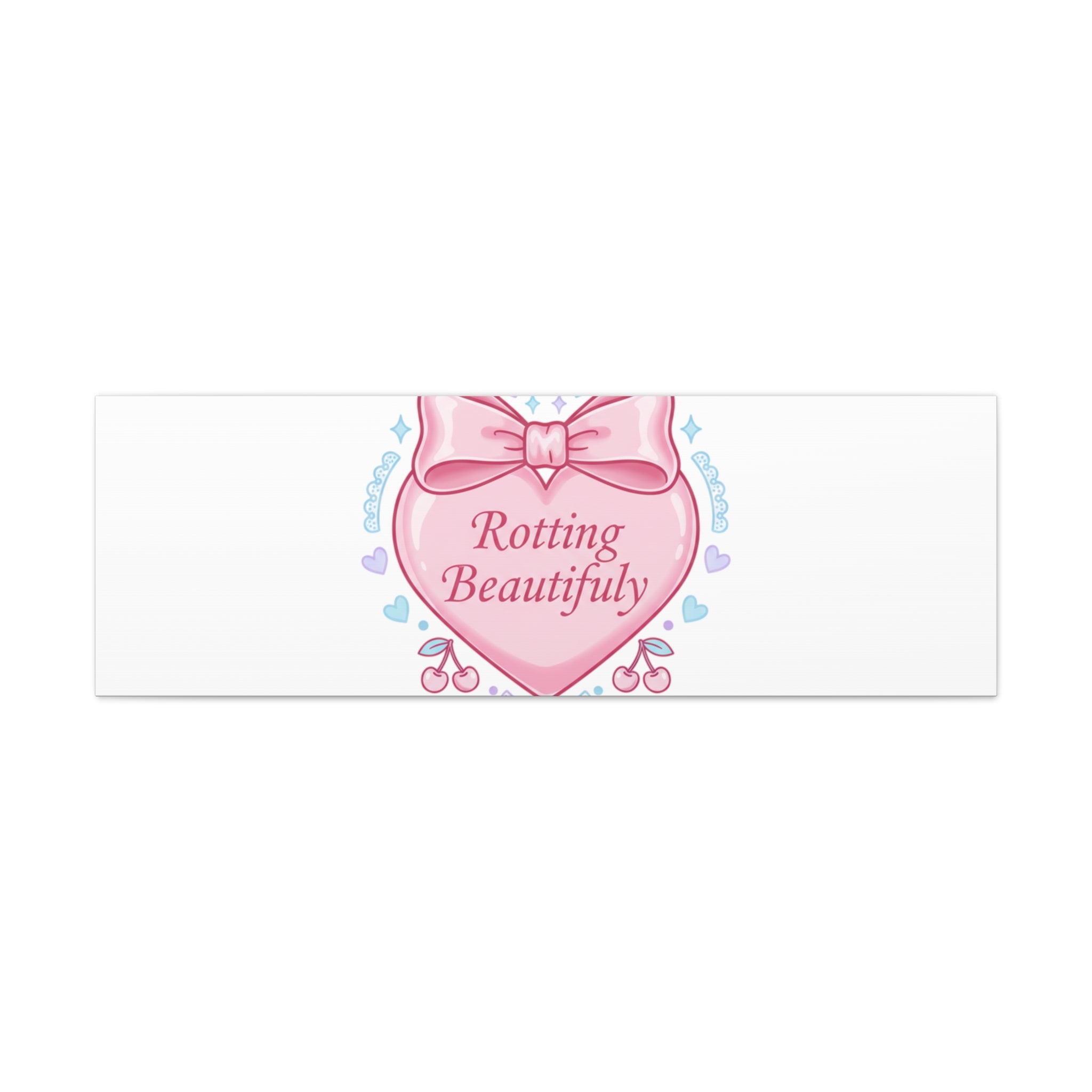 Rotting Beautifully Canvas | Coquette ribbon art, pastel humor